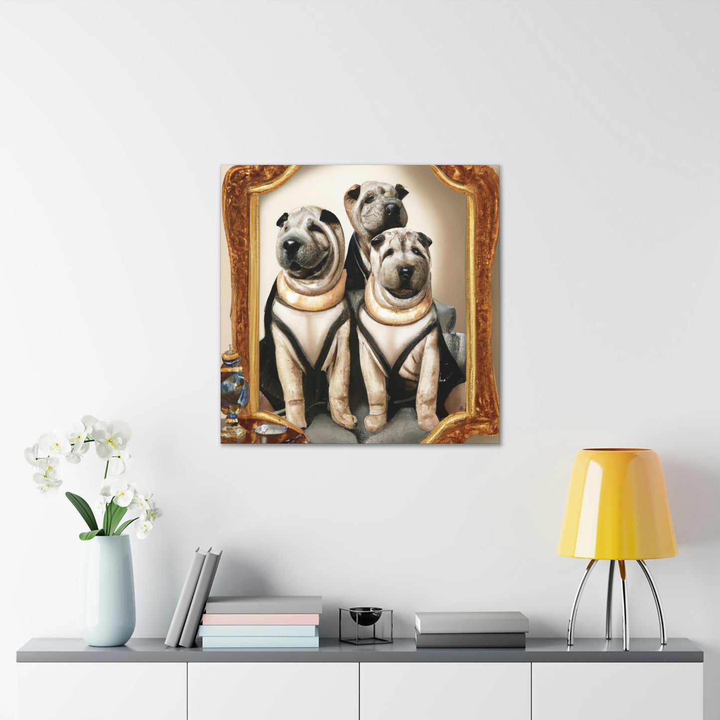 "Shar Pei's Golden Shine" - Canvas