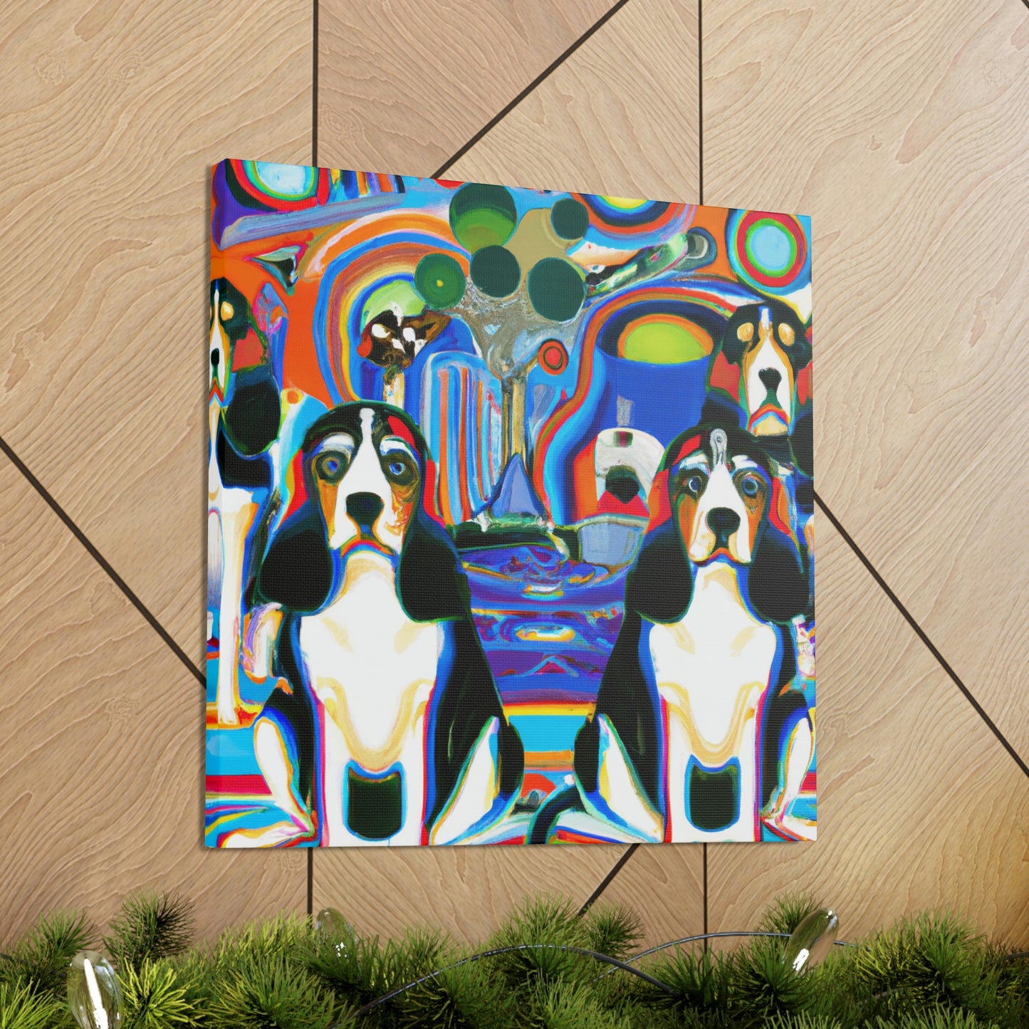 "Beagle in Art Deco" - Canvas