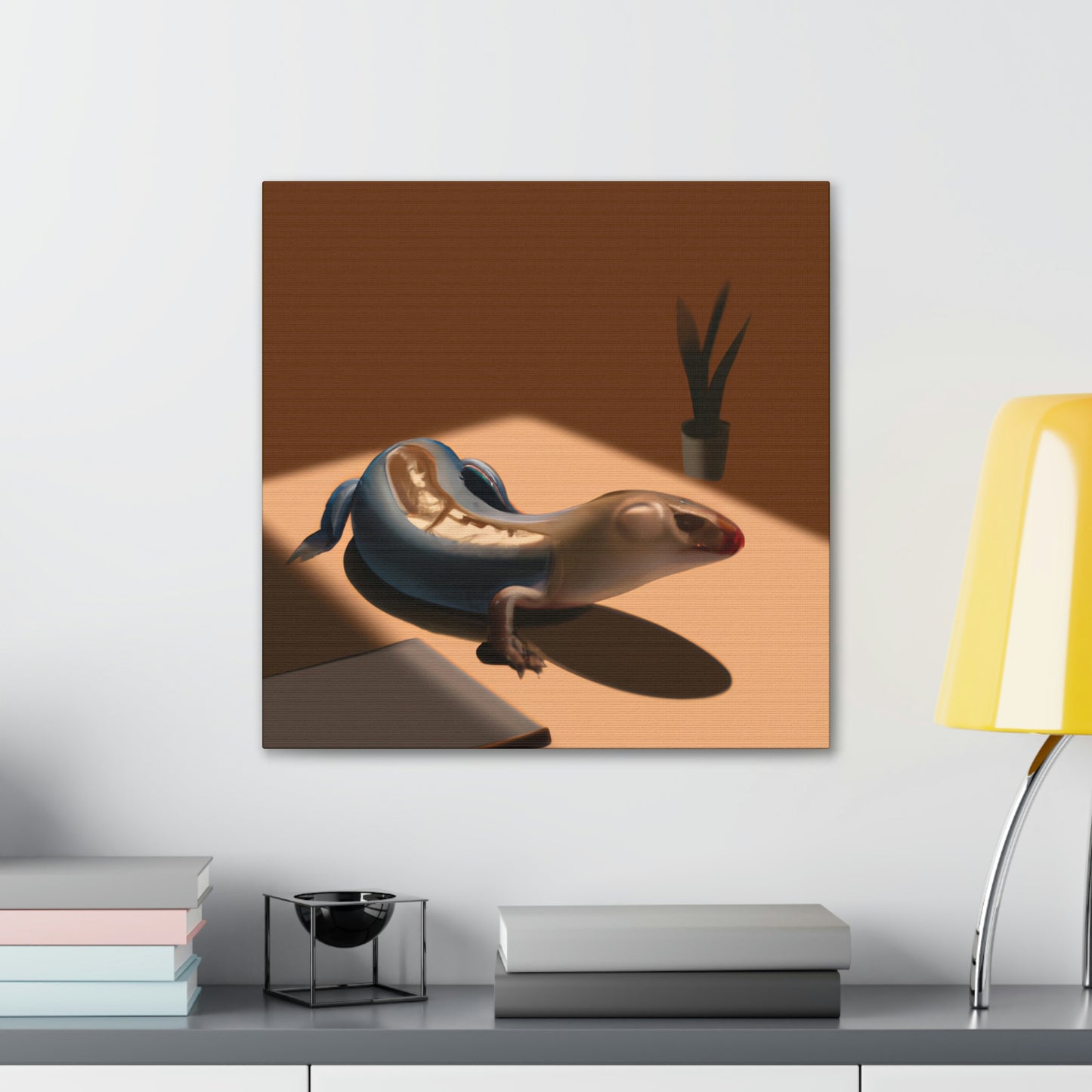 "Blue-Tongued Skink Zen" - Canvas