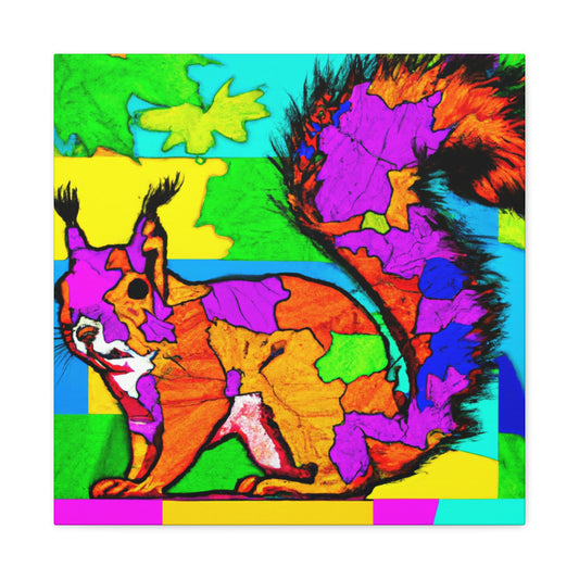 "Squirrel with Pop Art" - Canvas