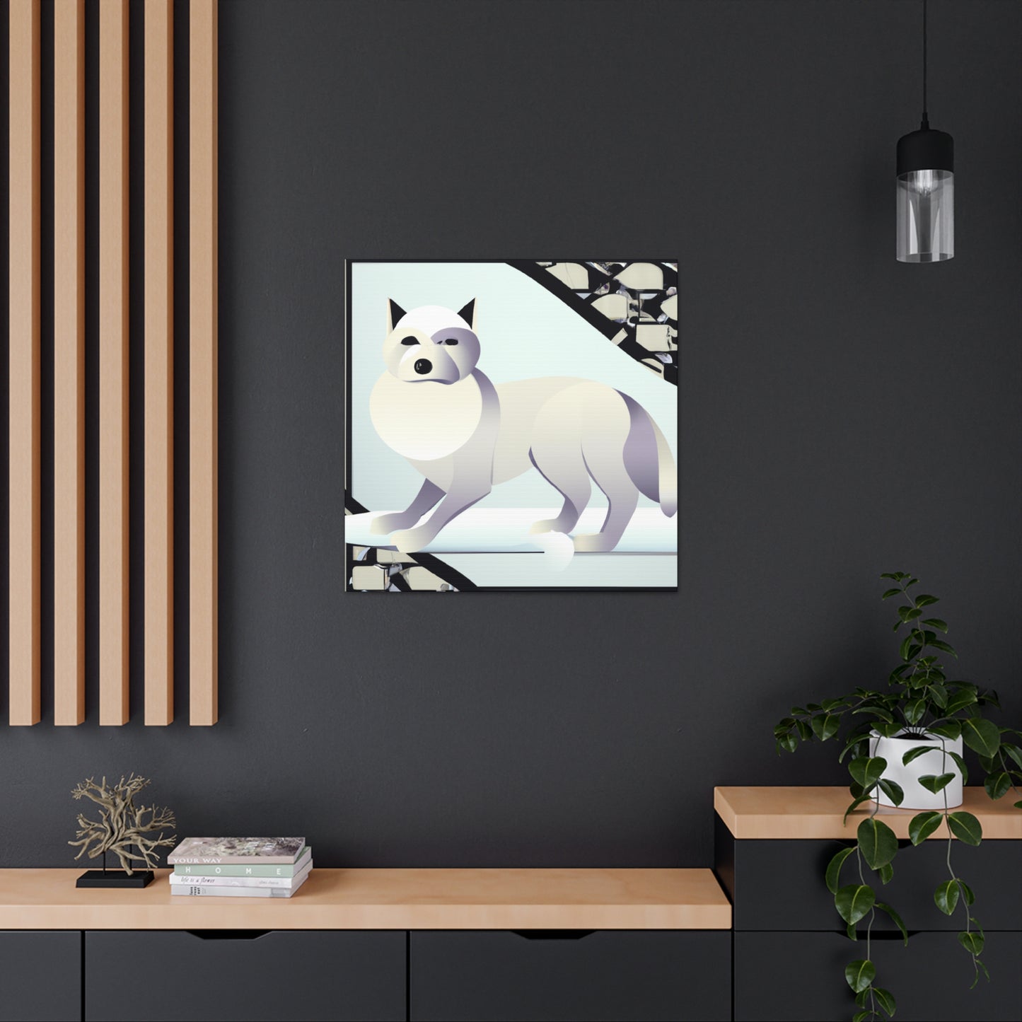 Frosty Art Deco Fox - Canvas