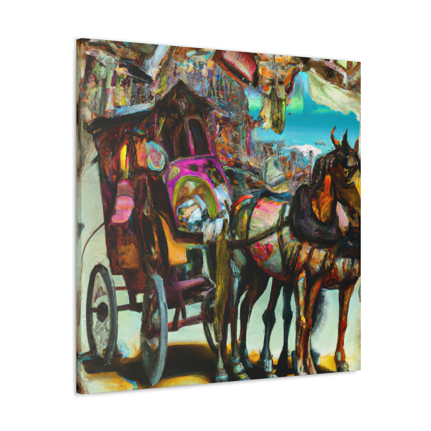 "Carriage on a Horse" - Canvas