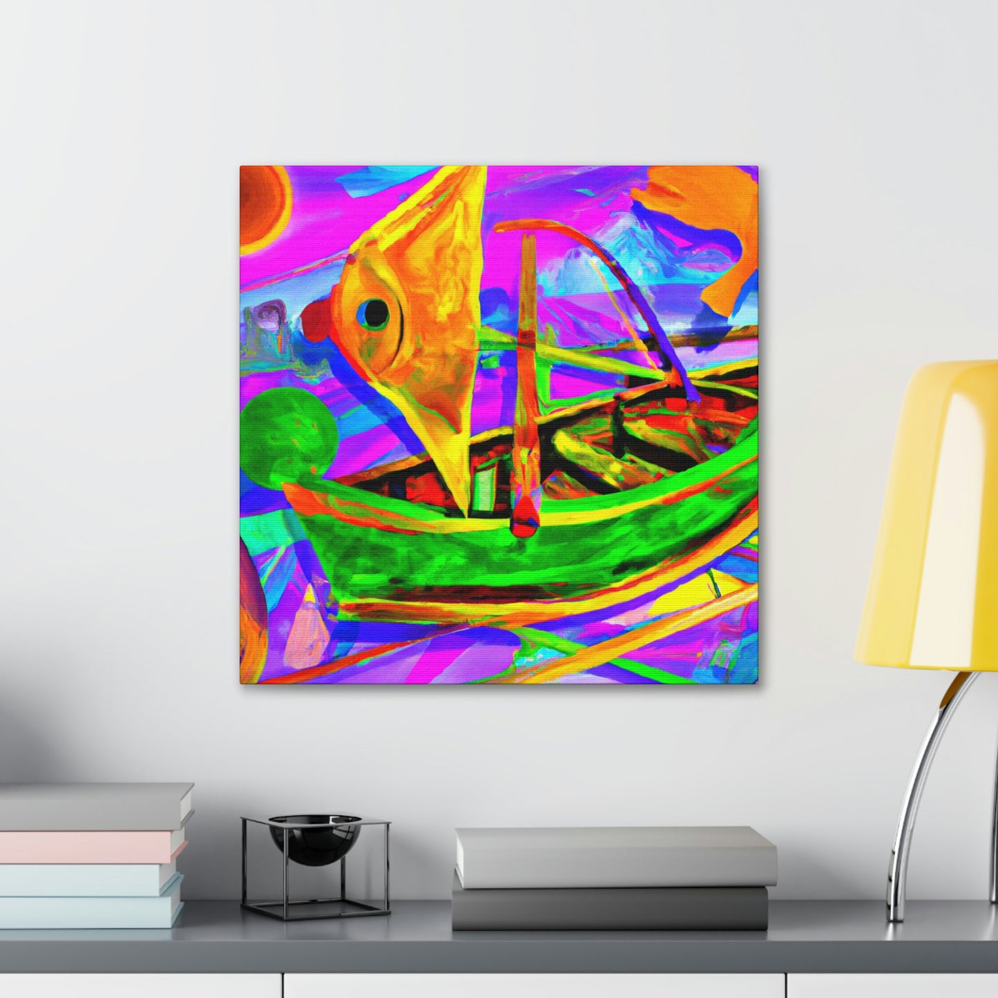 Fishing Boat Adrift. - Canvas