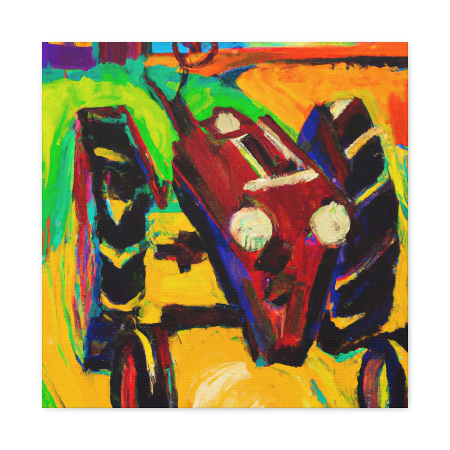 Tractor in Art Deco - Canvas