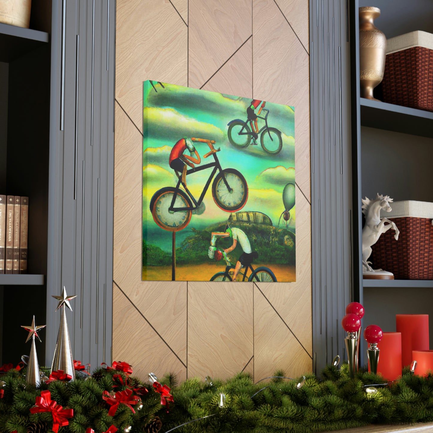 "Wheeled Dreamscape Biking" - Canvas