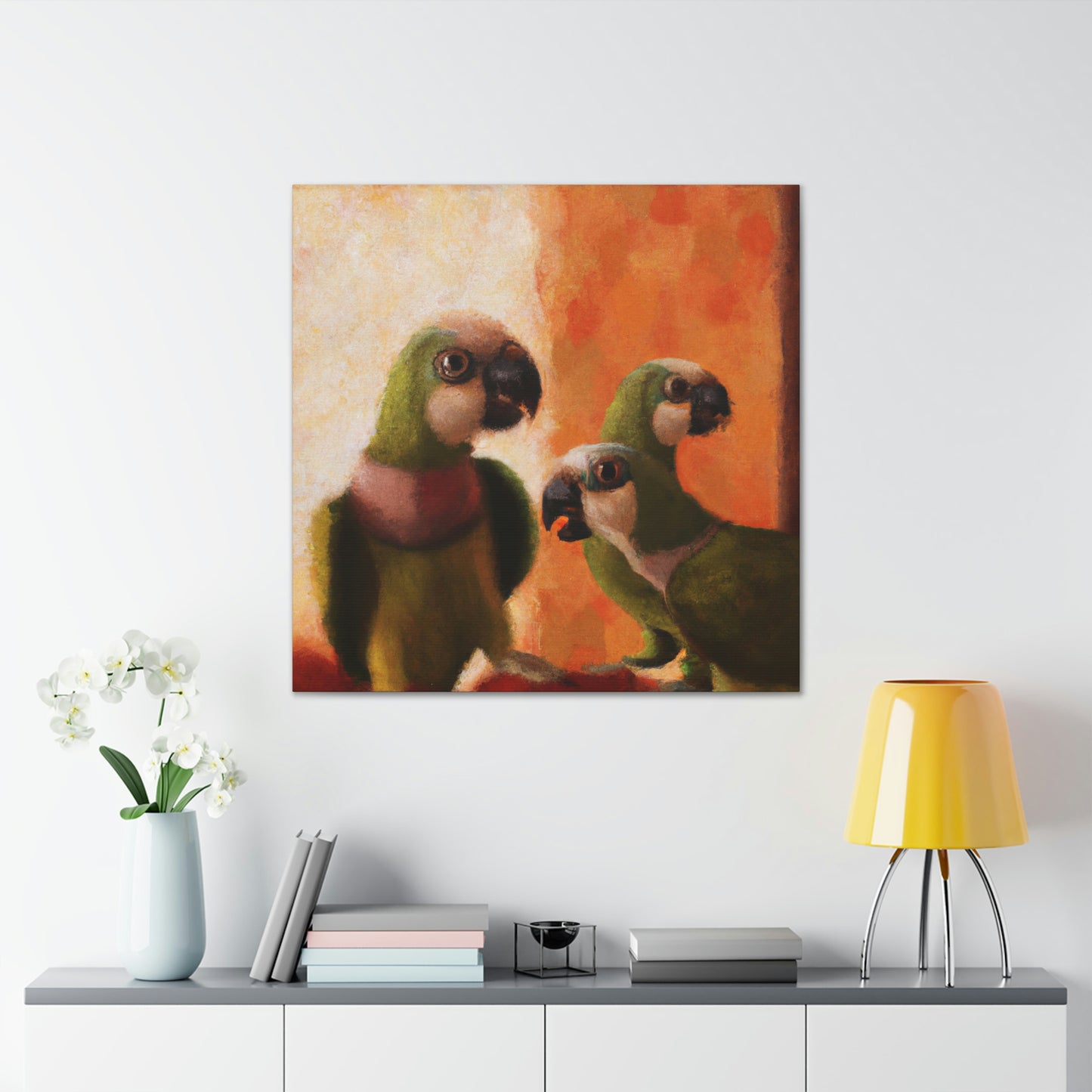 Parrots Take Flight - Canvas