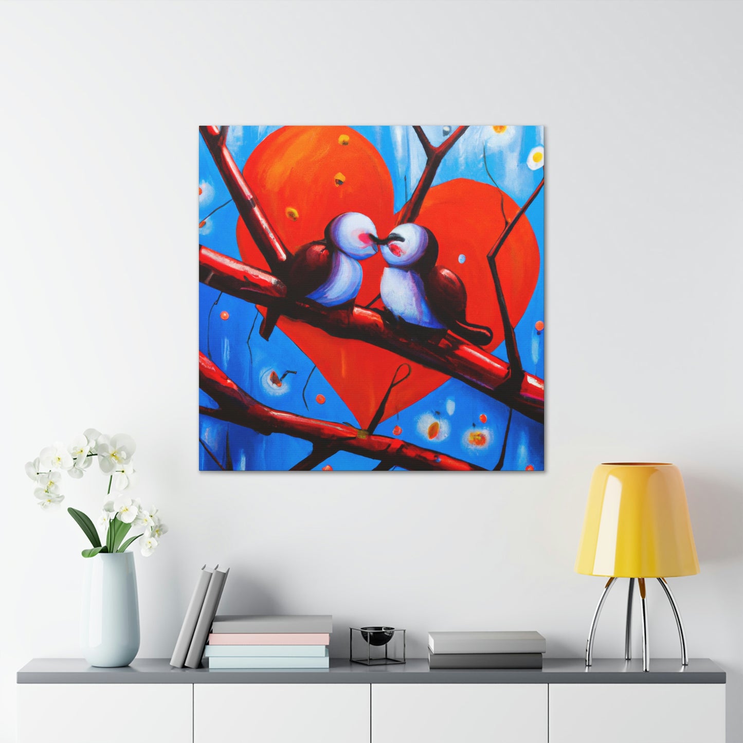 Love Birds in Bloom - Canvas