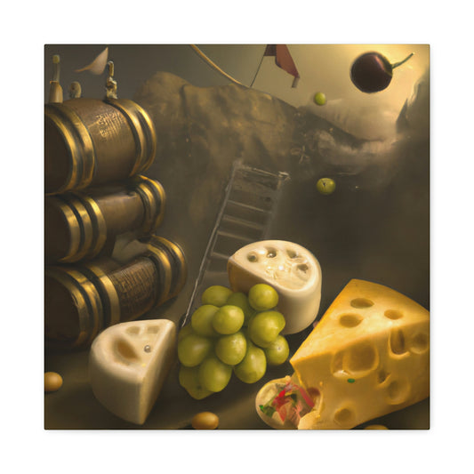 "Cheese Grapes Steampunk" - Canvas