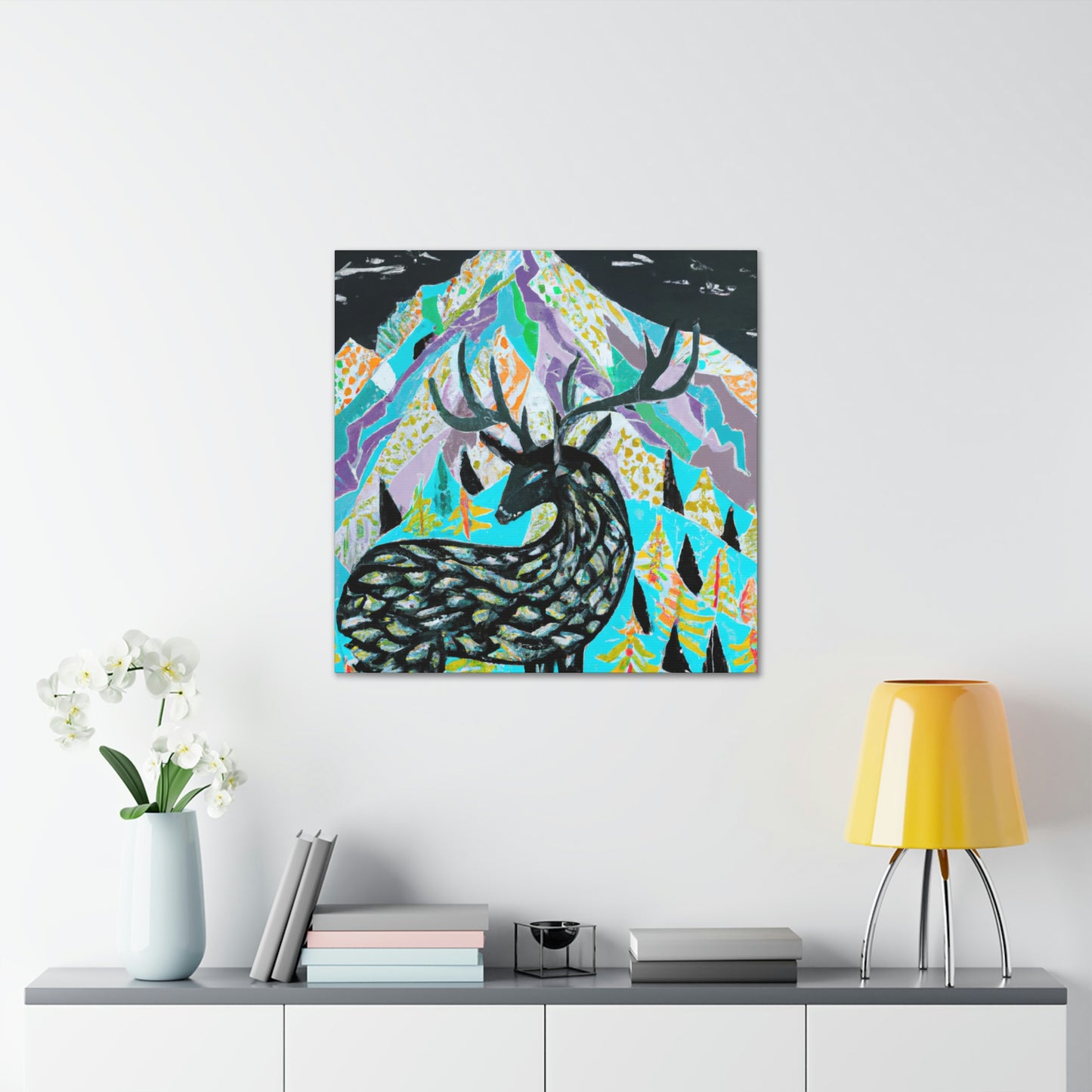 "Deer In Splendor Glowing" - Canvas