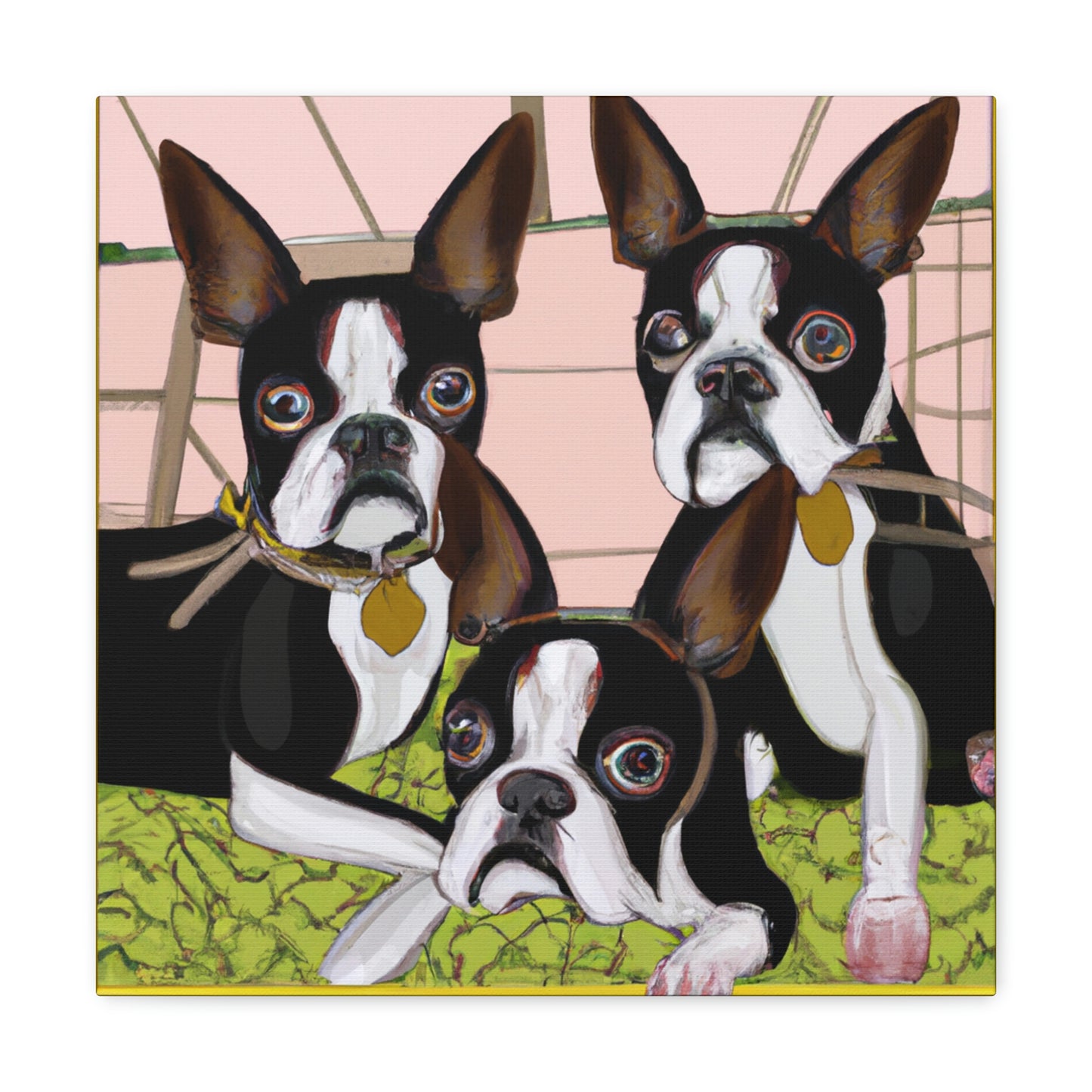 "Boston Terrier Reflection Shine" - Canvas