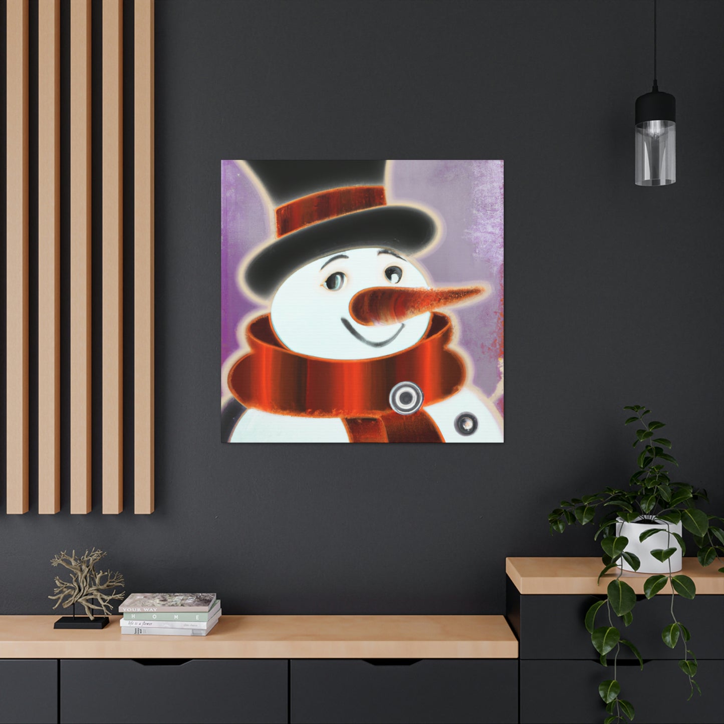 "Snowman's Art Deco Aura" - Canvas