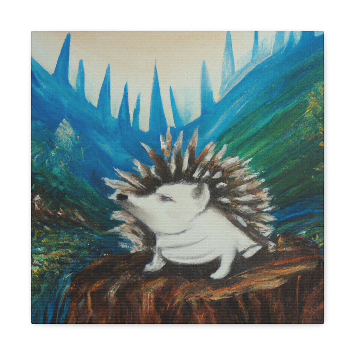 "Hedgehog in Deco Style" - Canvas