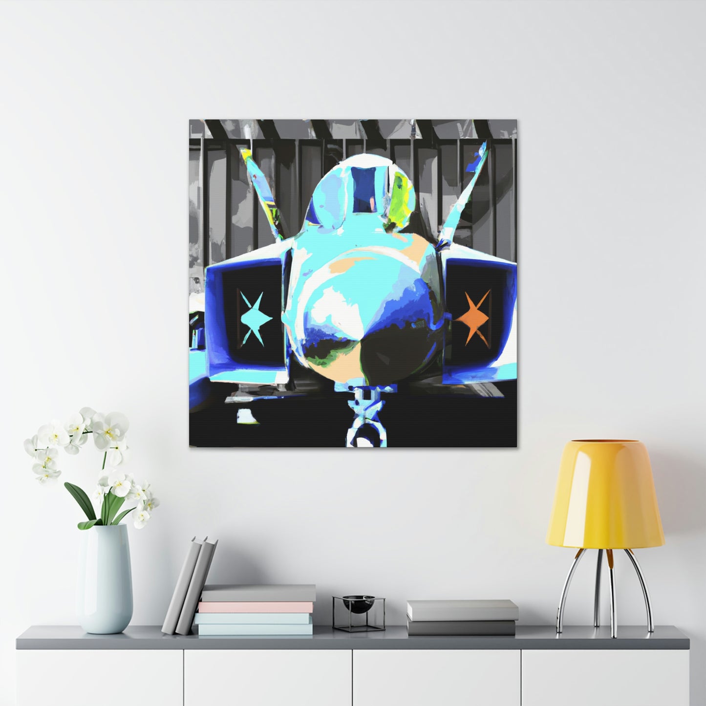 Fighter Jet Pop Art - Canvas