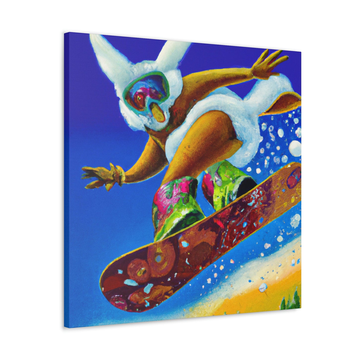 "Snow Boarding Deco Splendor" - Canvas