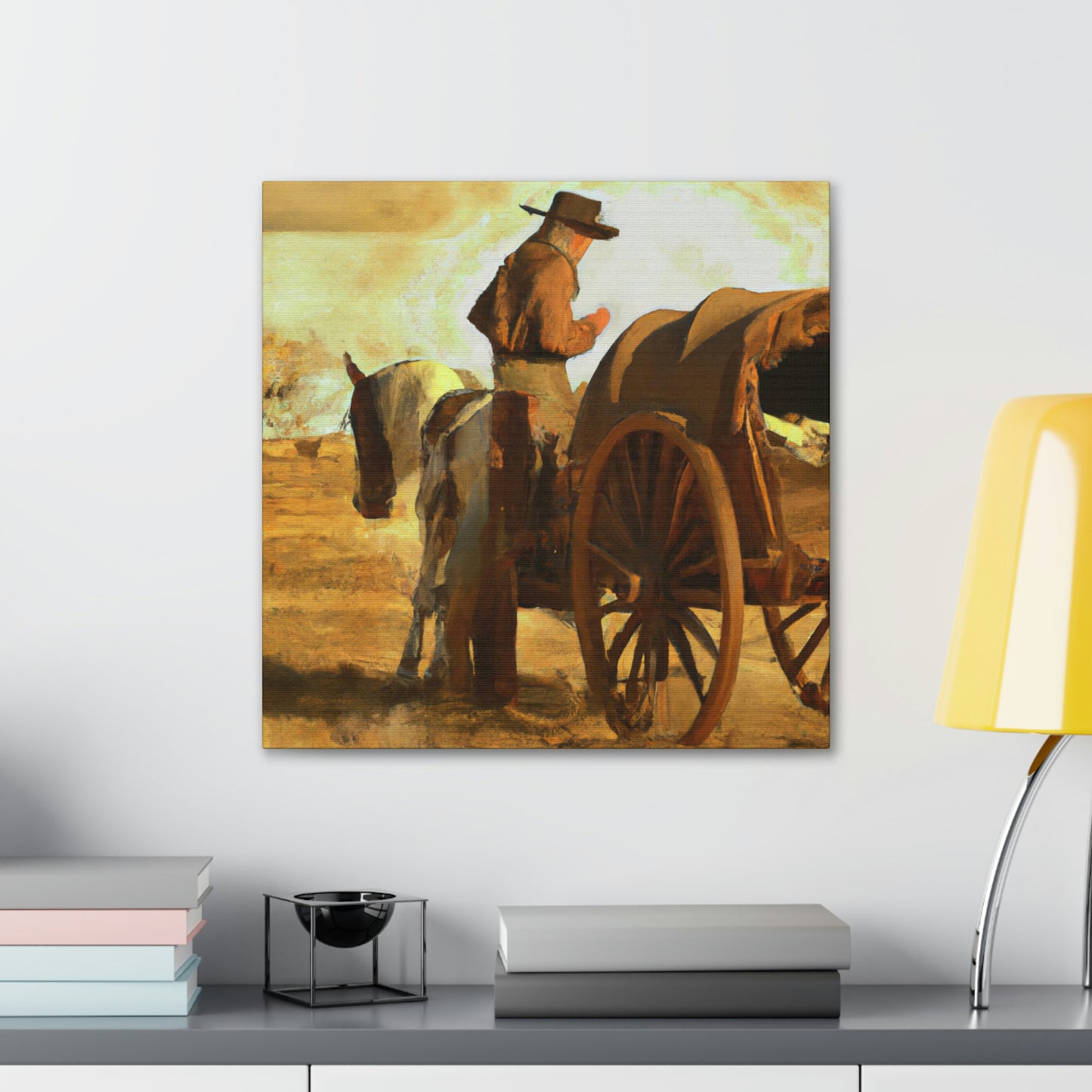 "Wagon Wheels Rolling On" - Canvas