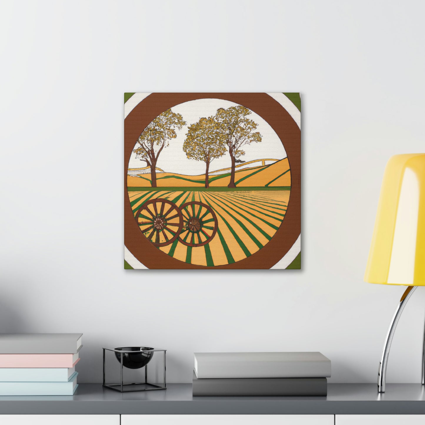 "Wagon Wheel: Deco Shine" - Canvas