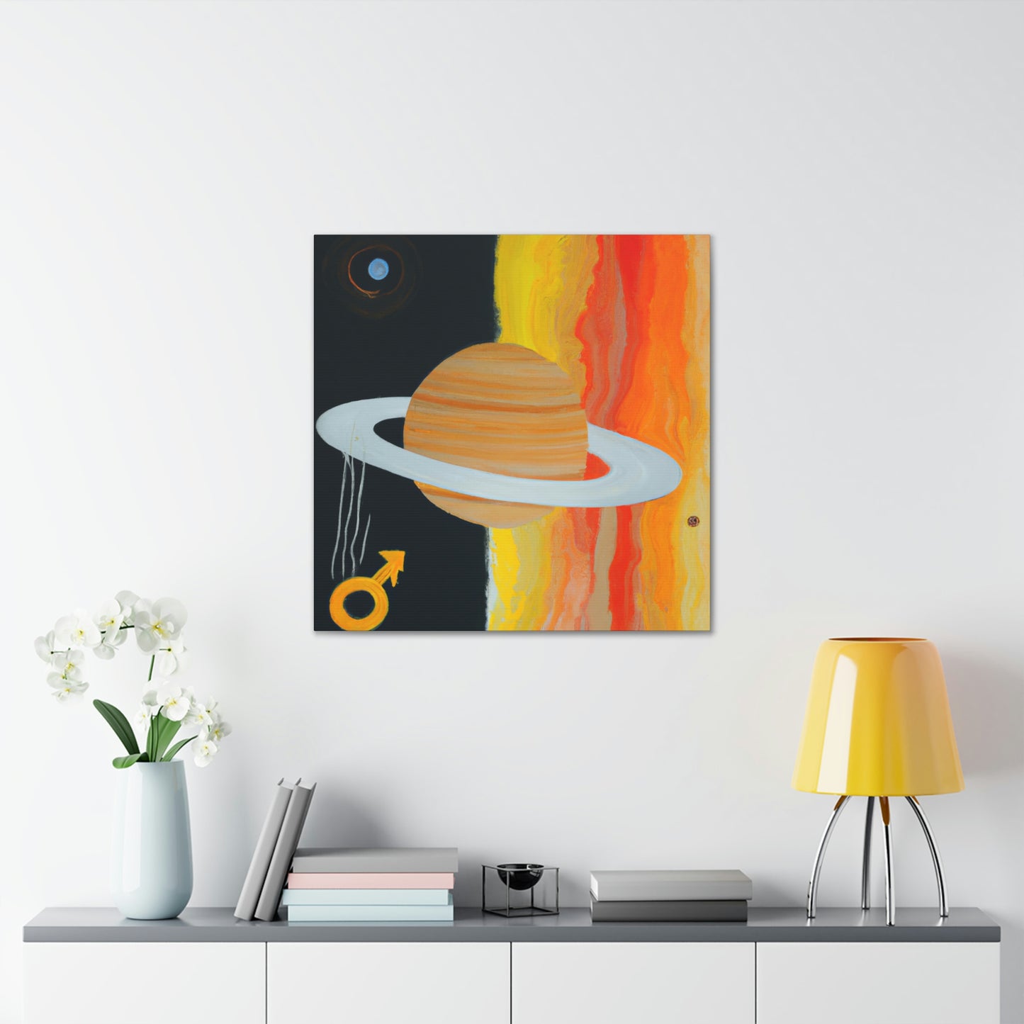 Saturn's Majestic Glow - Canvas