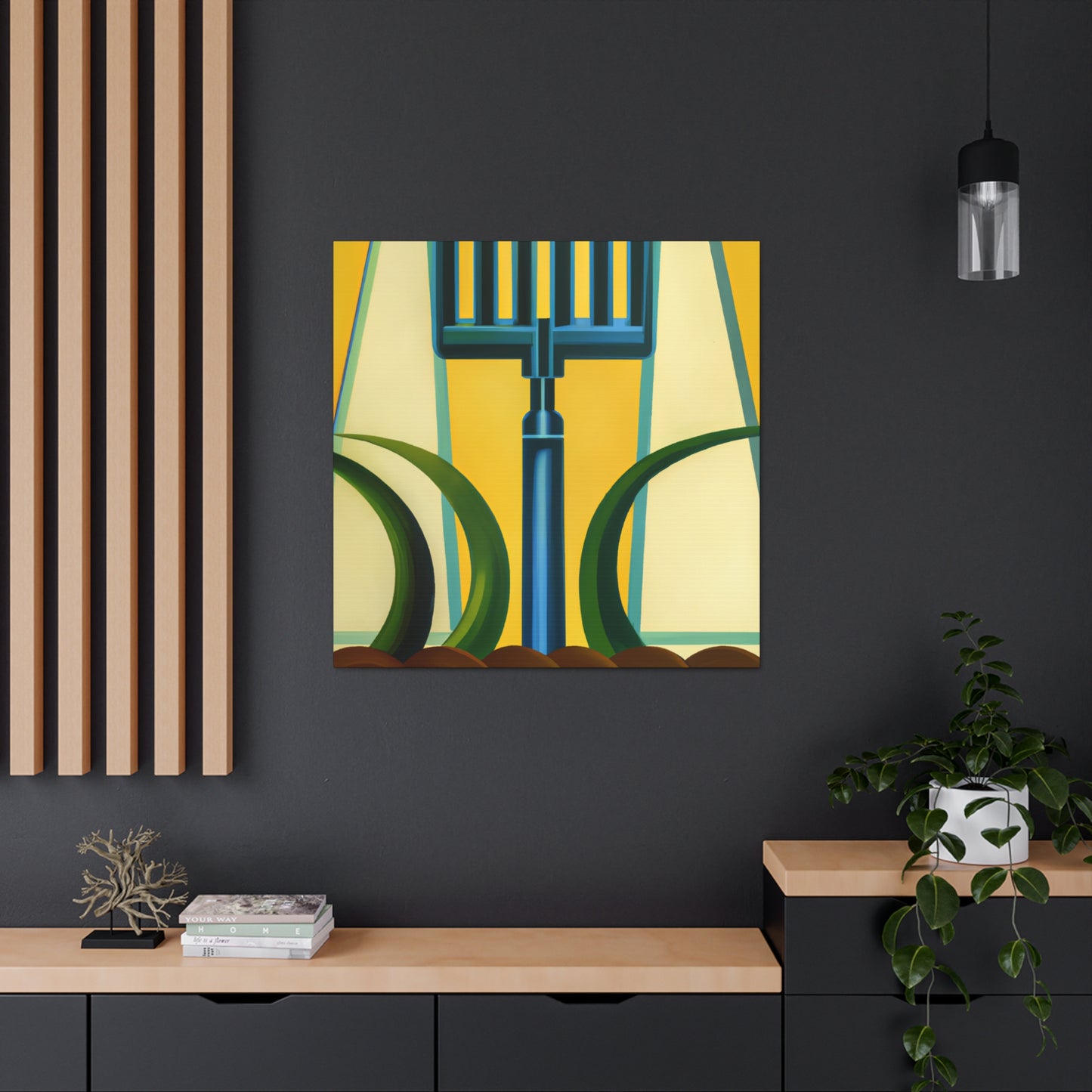 "Backlit Deco Pitchfork" - Canvas