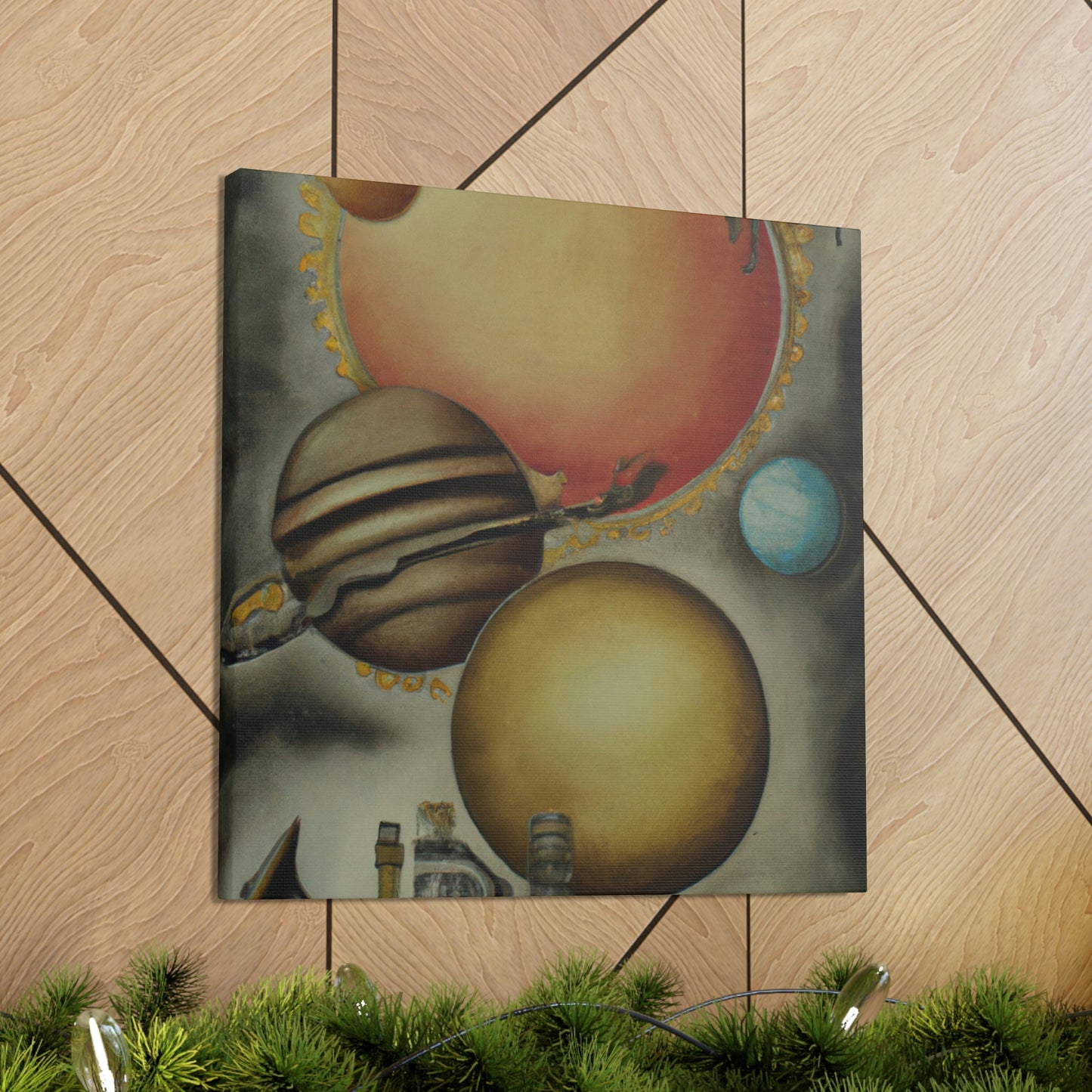 Steampunk Planets Violet - Canvas