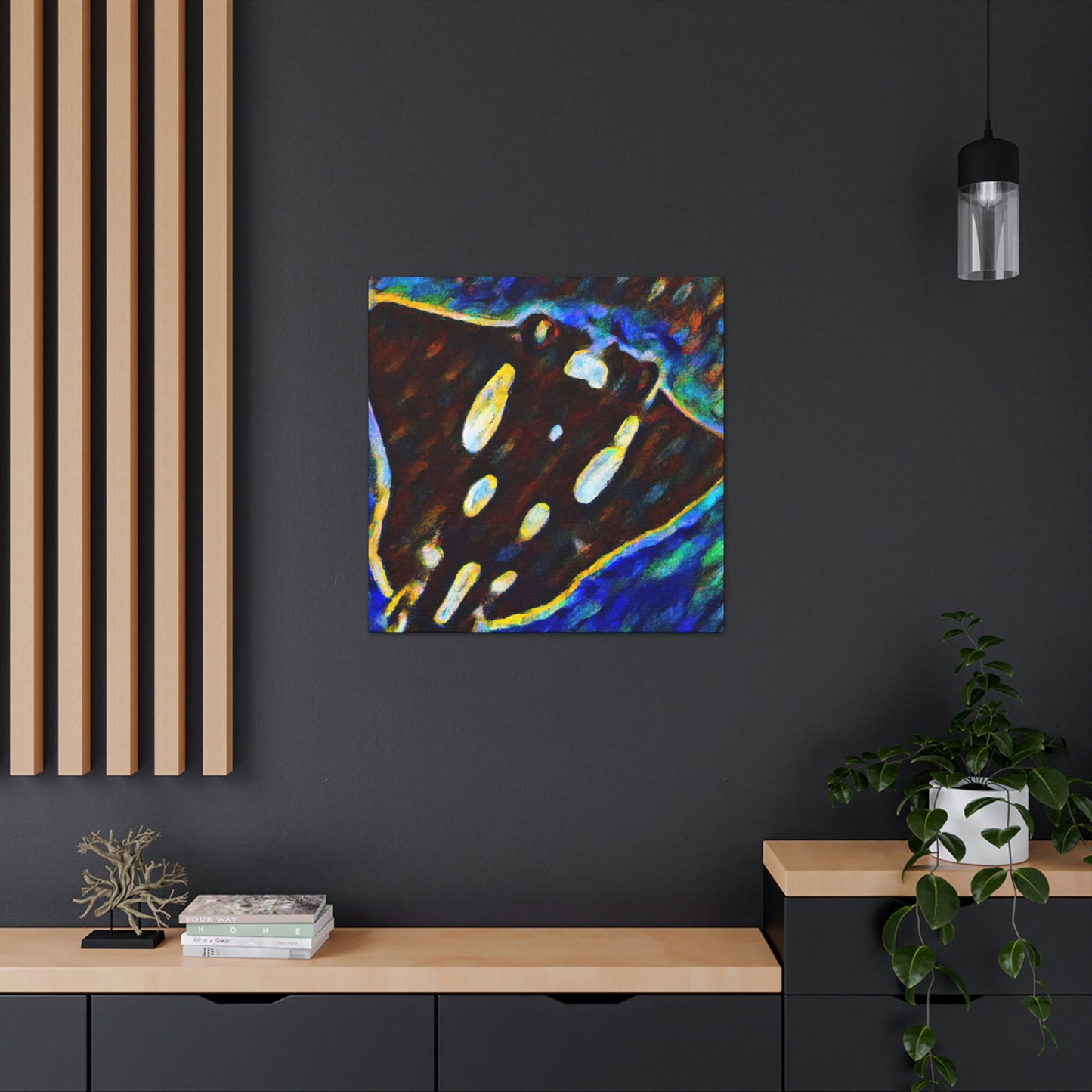 "Majestic Stingray Gliding" - Canvas