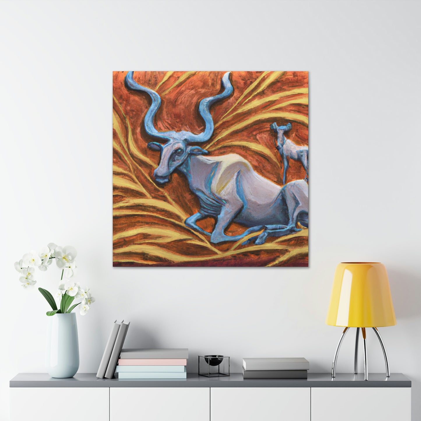 Wildebeest in Deco - Canvas