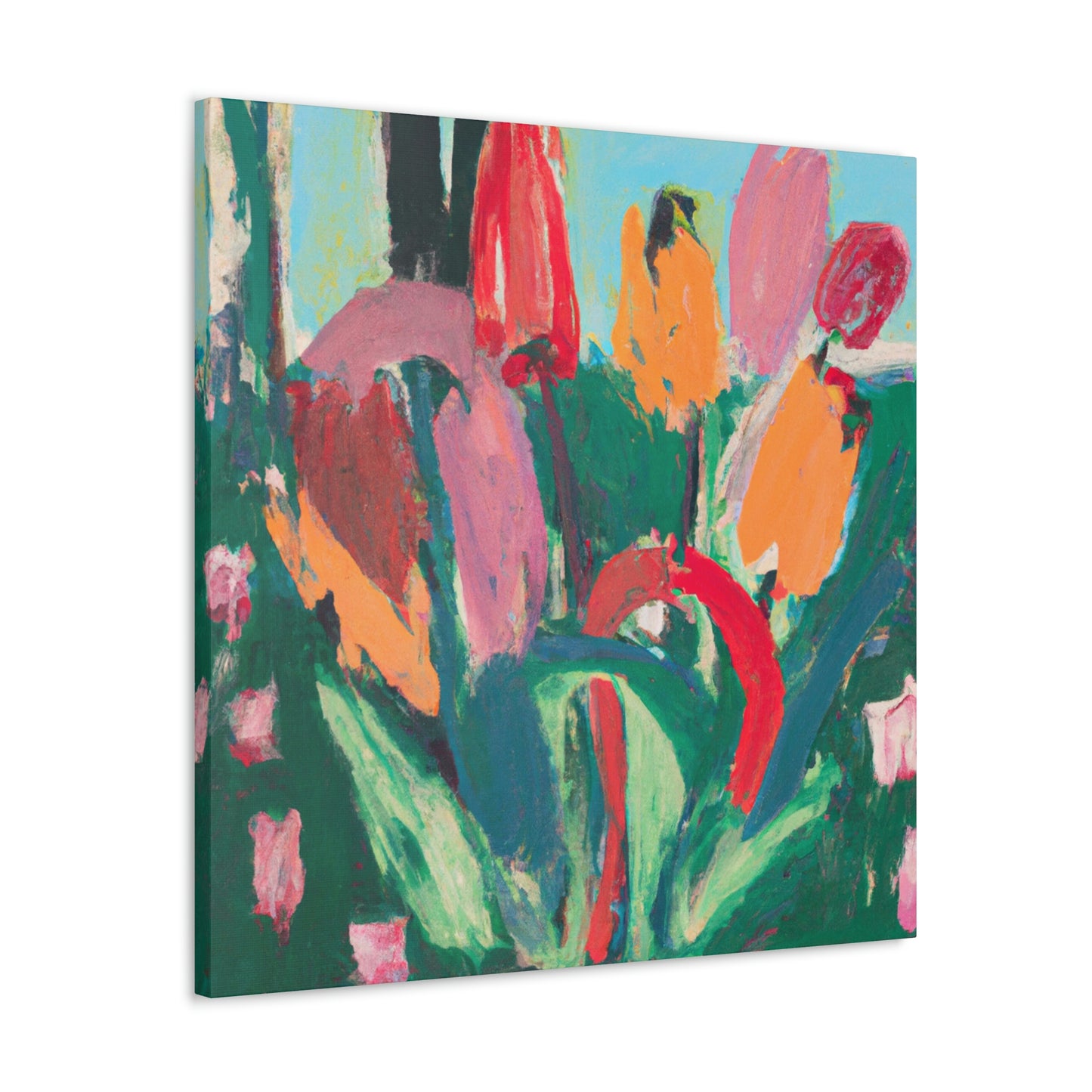 Tulip Symphony in Red - Canvas