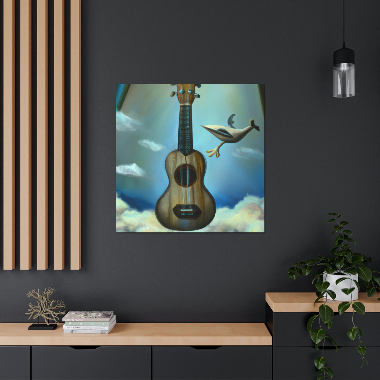 Ukelele Under Moonlight - Canvas