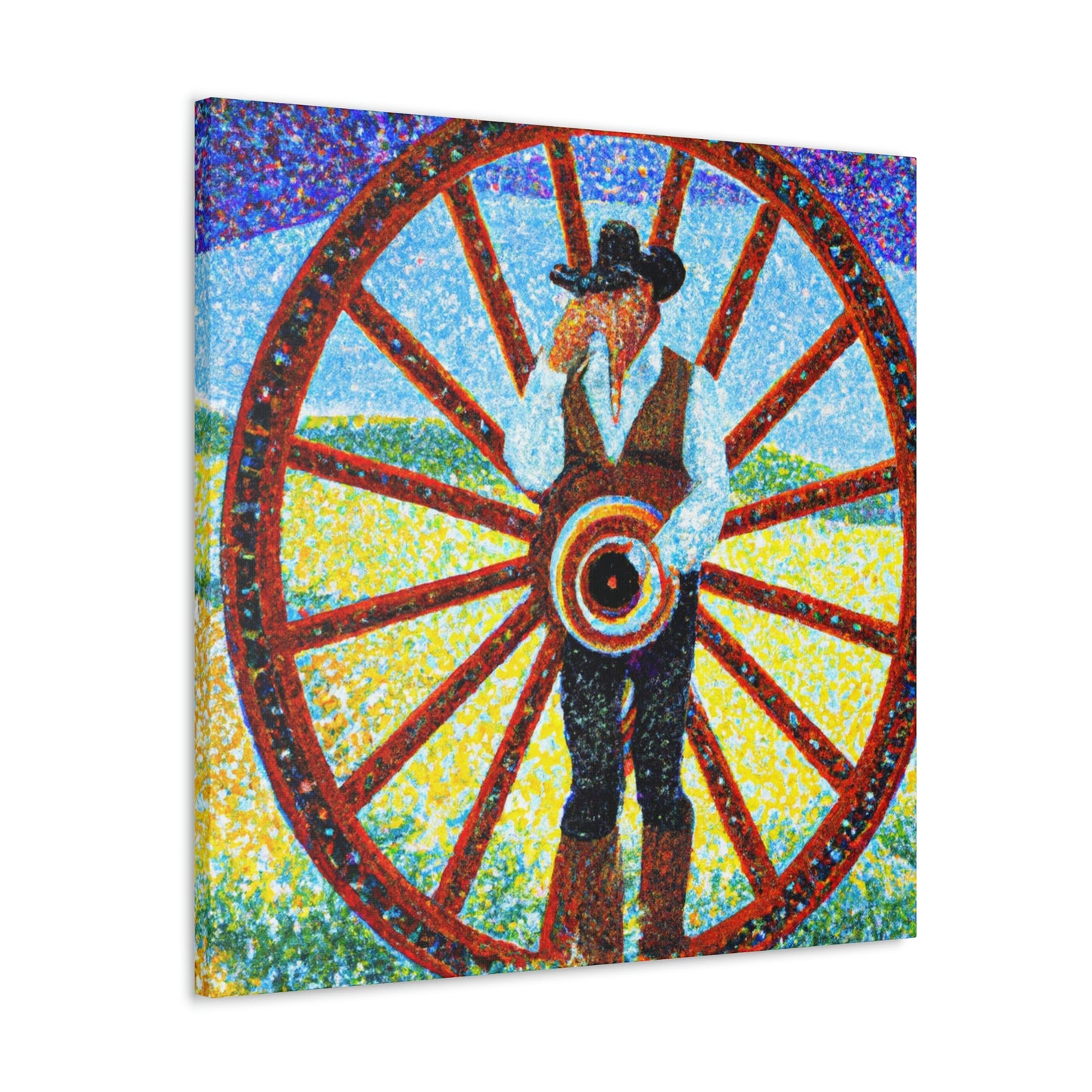 "Wheel of Time Pointillism" - Canvas