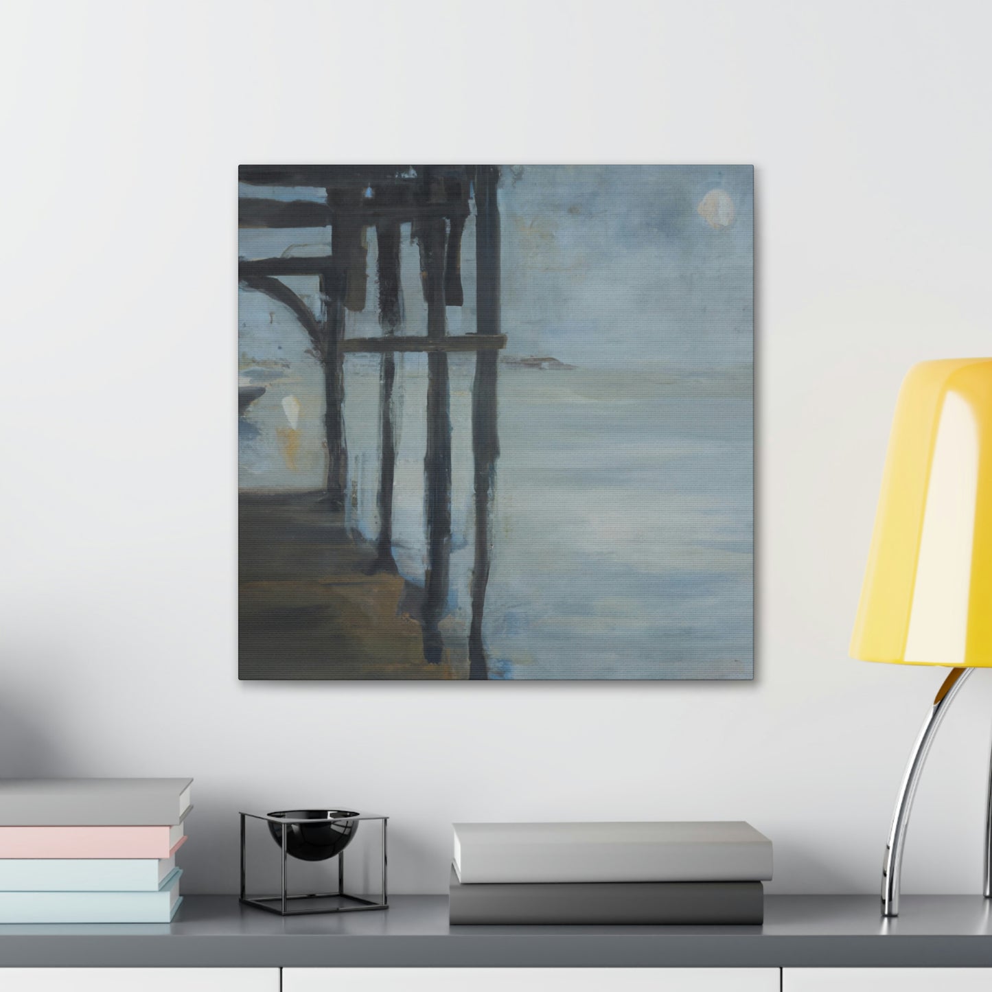 "Pier At Dusk Glows" - Canvas