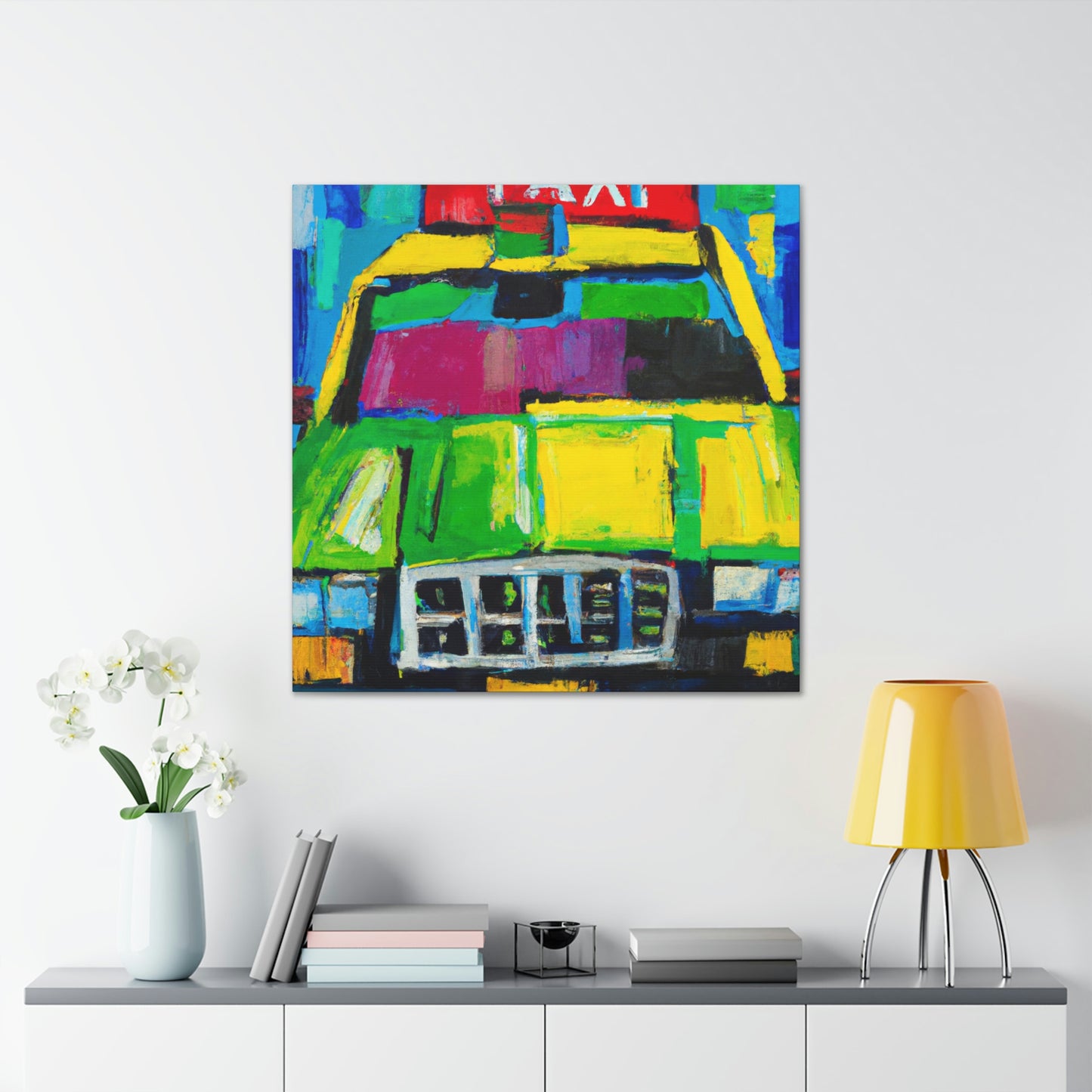 "Taxi NYC Twilight" - Canvas