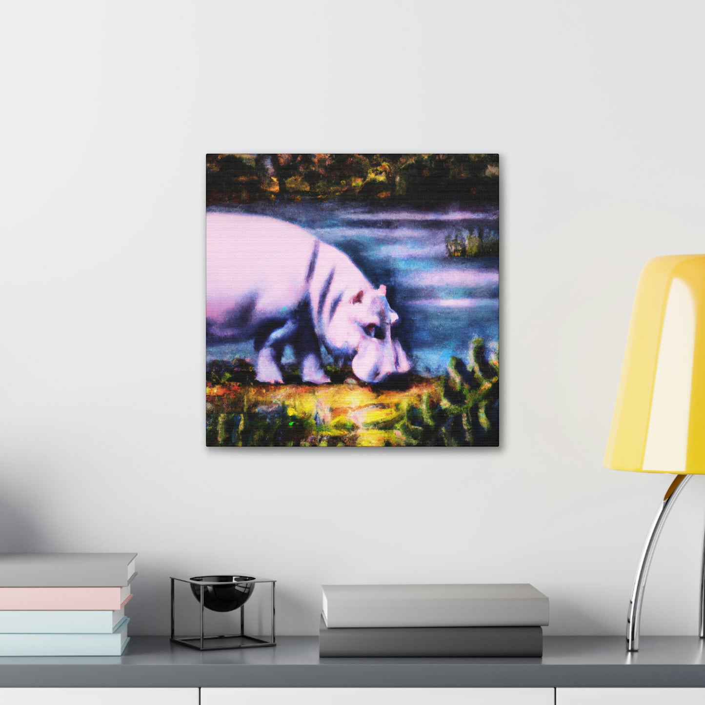 Hippo in Deco Style - Canvas