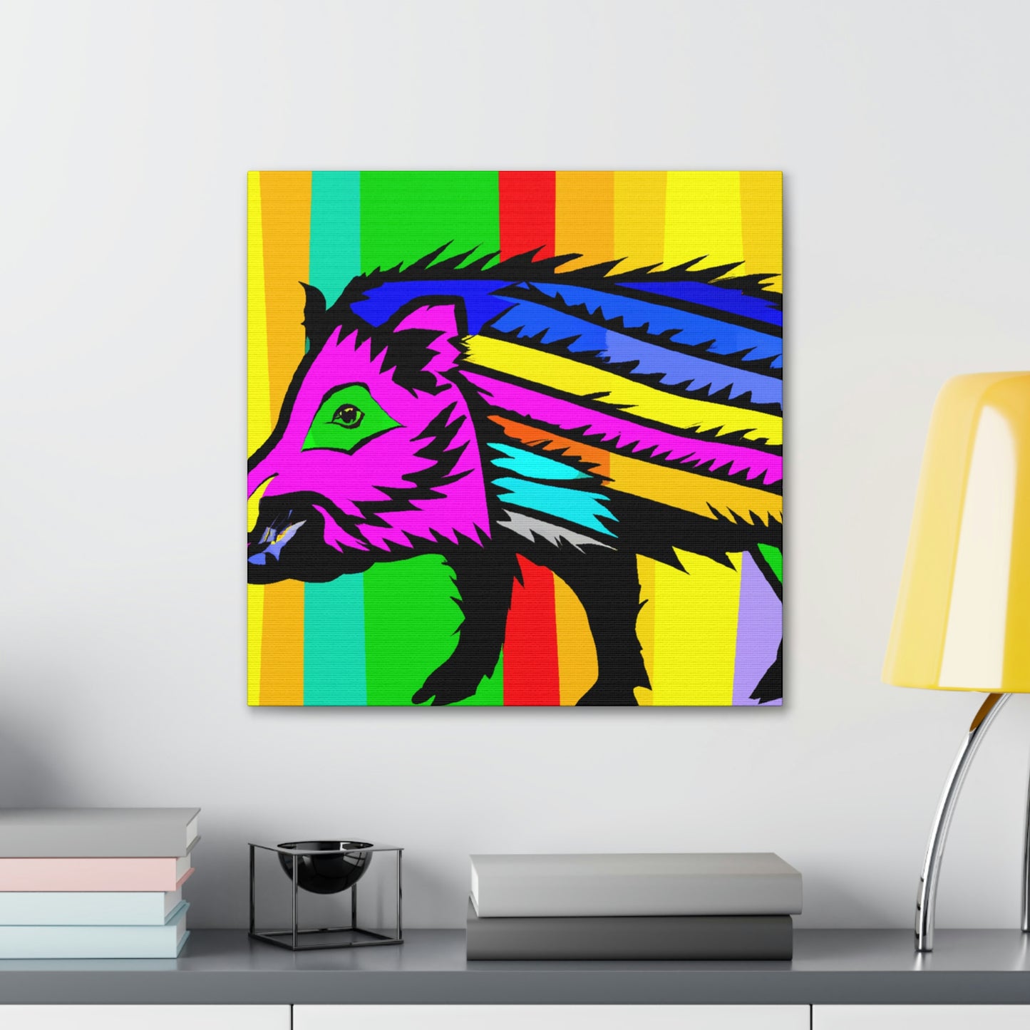 Wild Boar Pop Art - Canvas