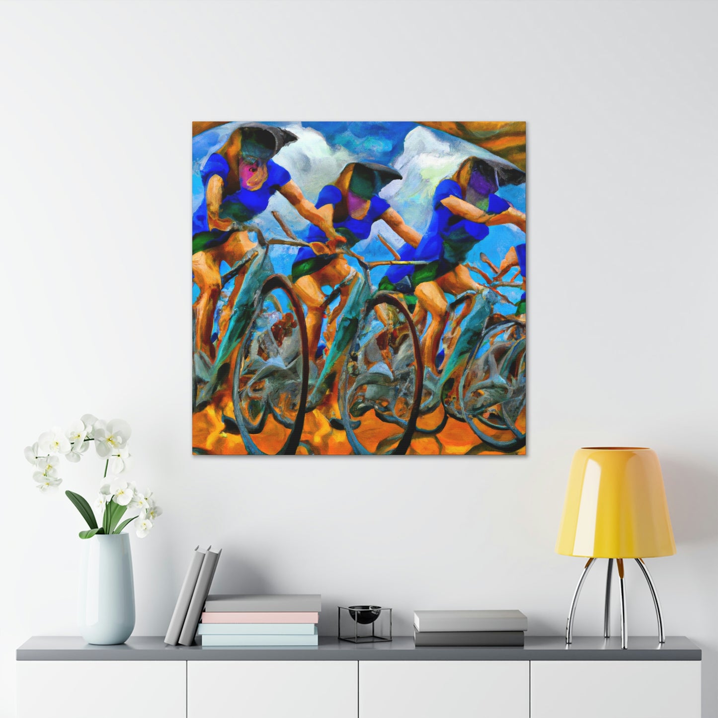 Biking Through Dreamscape - Canvas