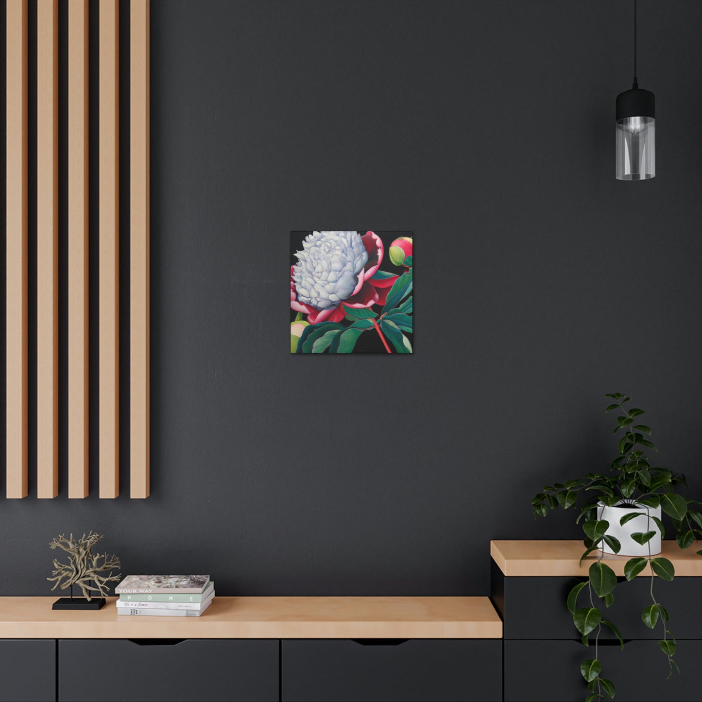 "Flamboyant Peony Bloom" - Canvas