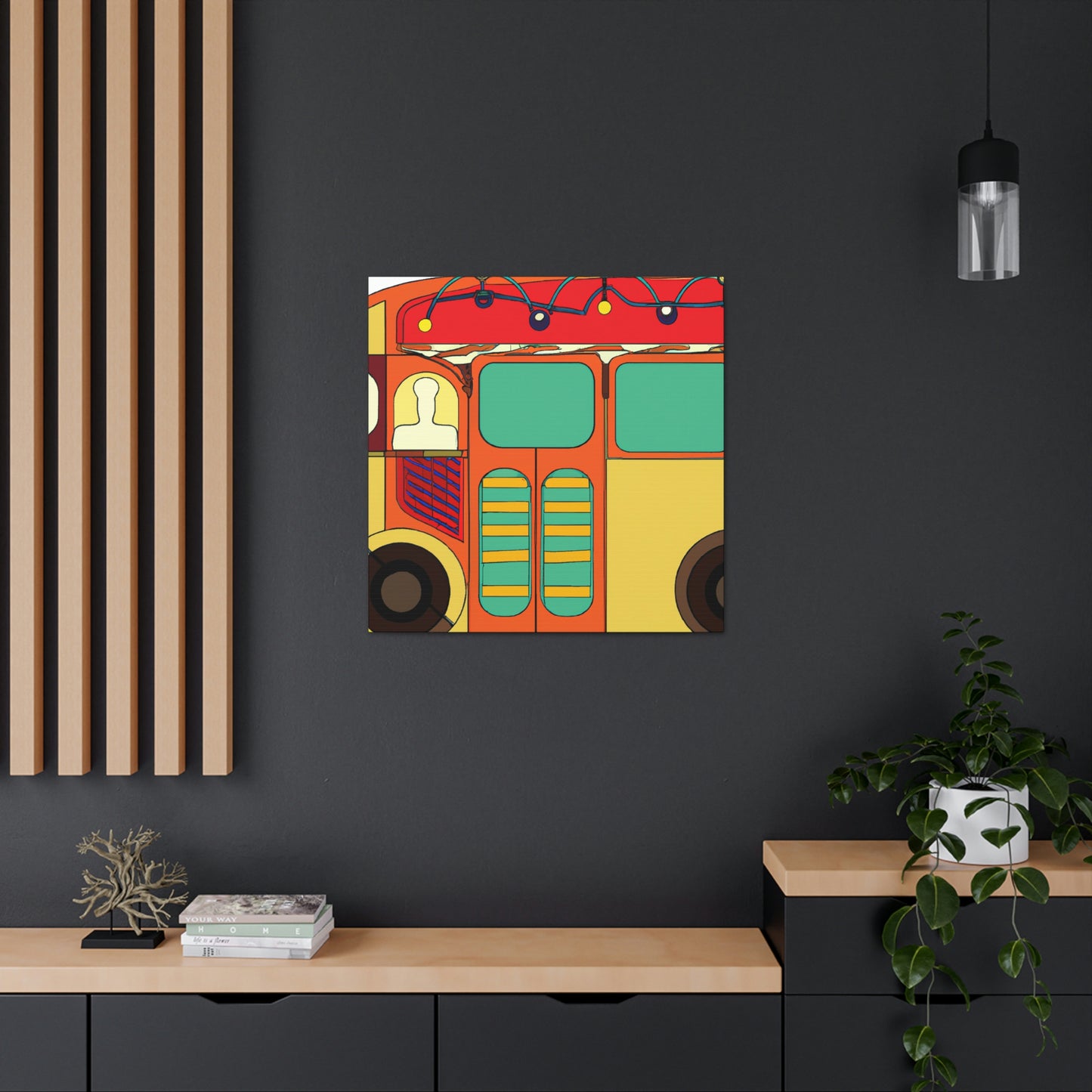 "Bus In Art Deco" - Canvas