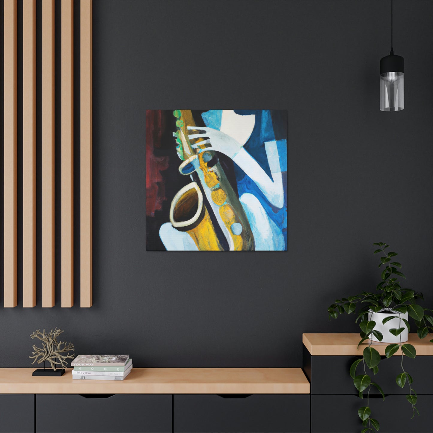 "Saxophone Serenade Expressionism" - Canvas