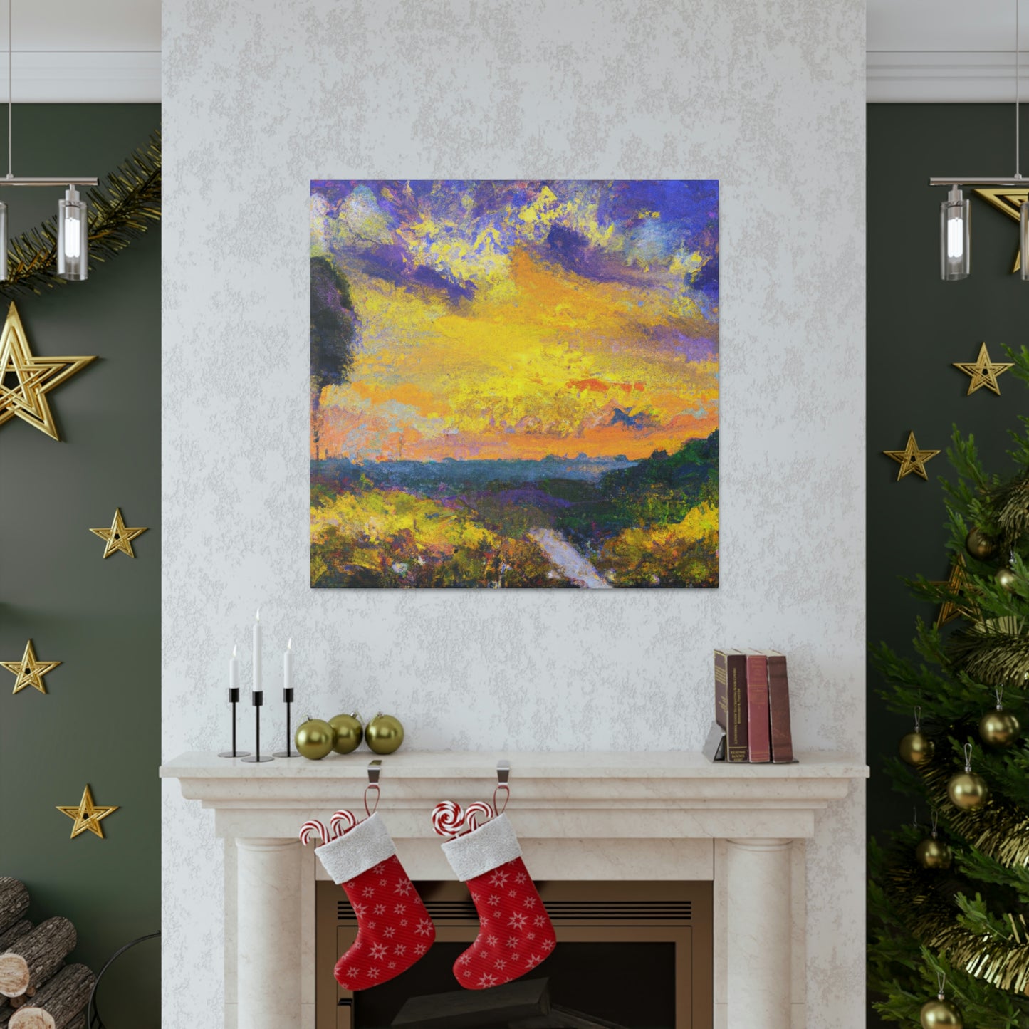 "Auroral Impasto Sunset" - Canvas