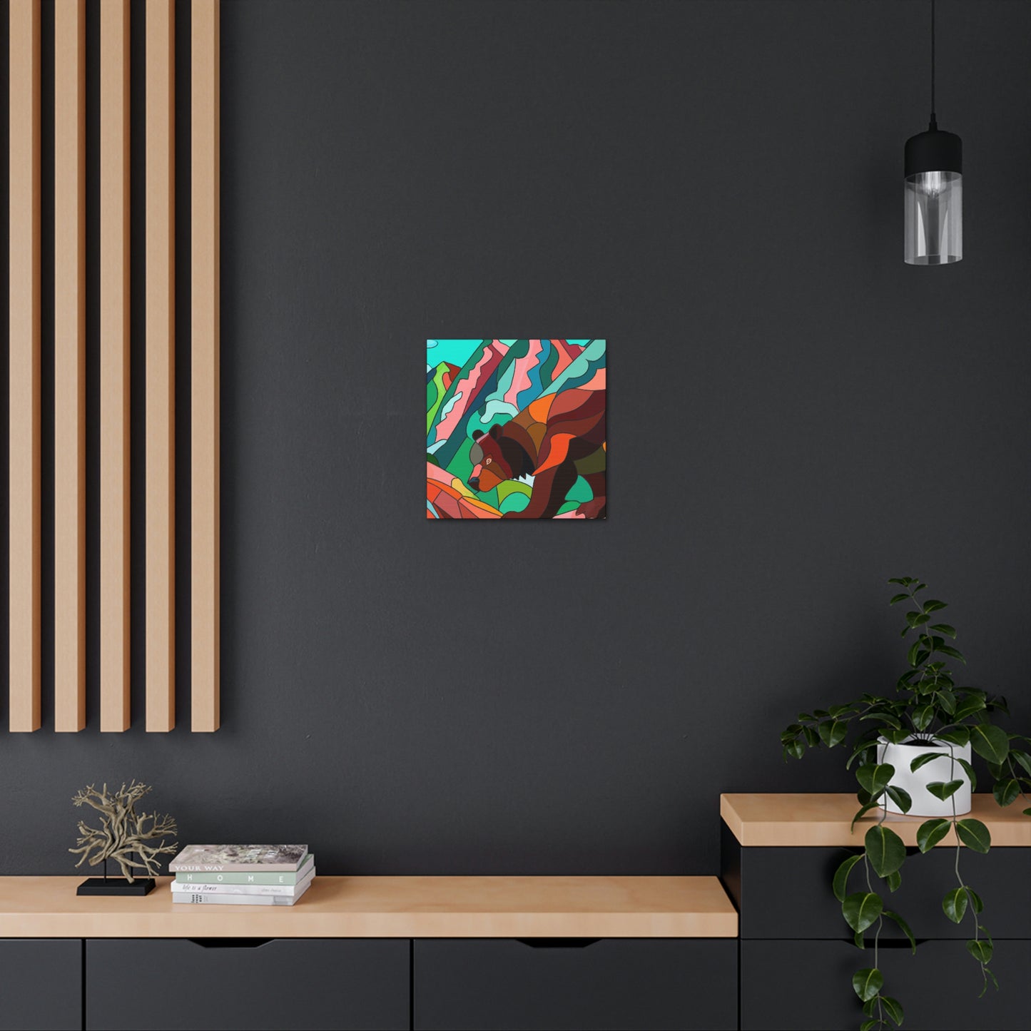 "Brown Bear in Deco" - Canvas