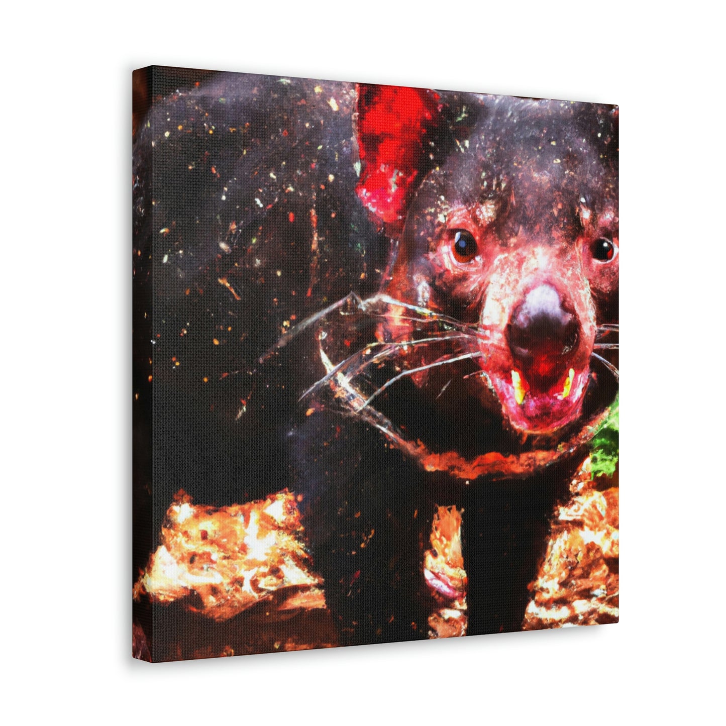 "Tasmanian Devil Pointillism" - Canvas