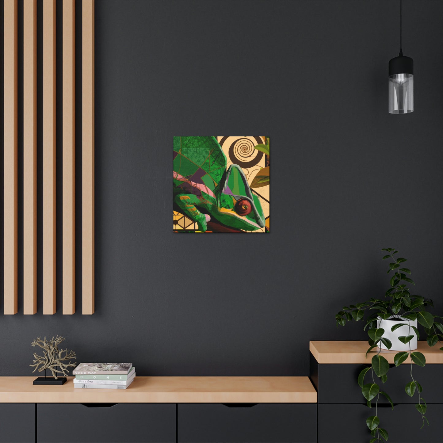 Muted Chameleon Embrace - Canvas