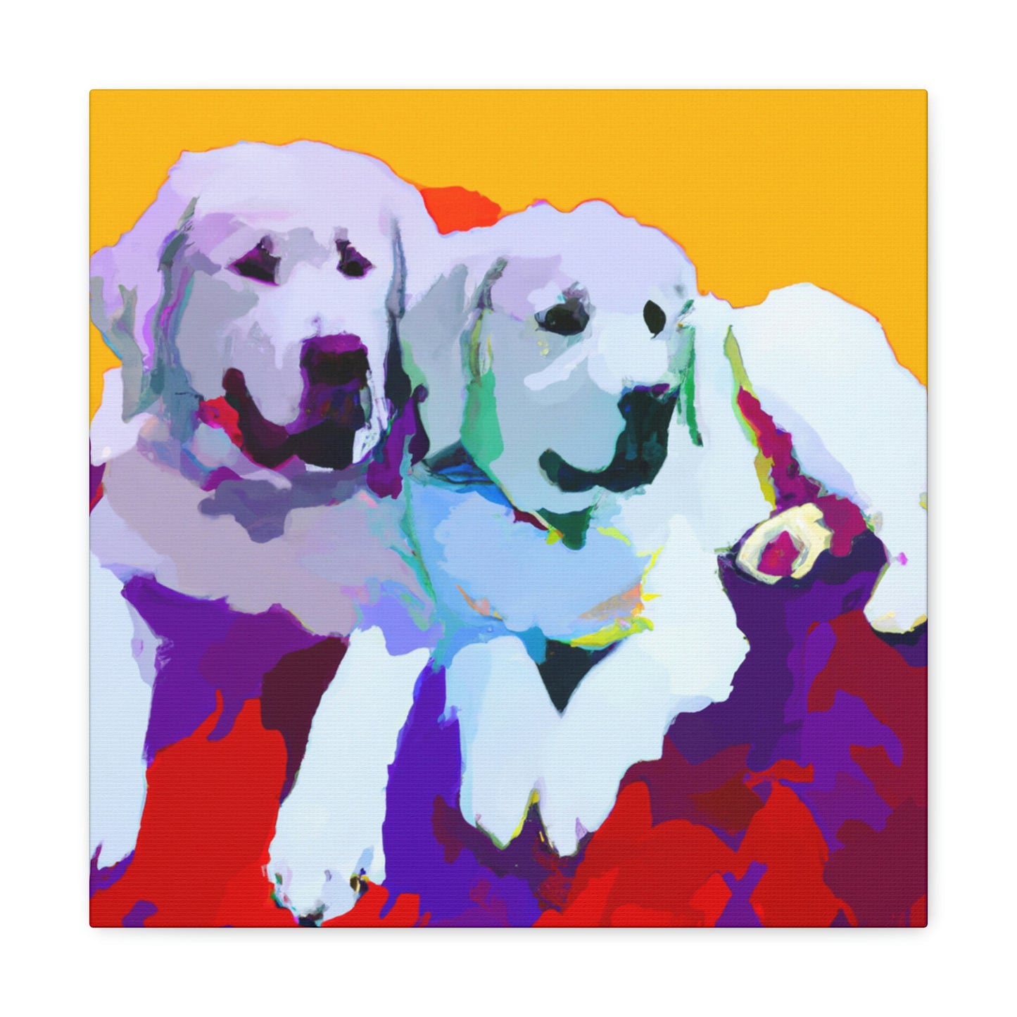 "Great Pyrenees Snowscape" - Canvas