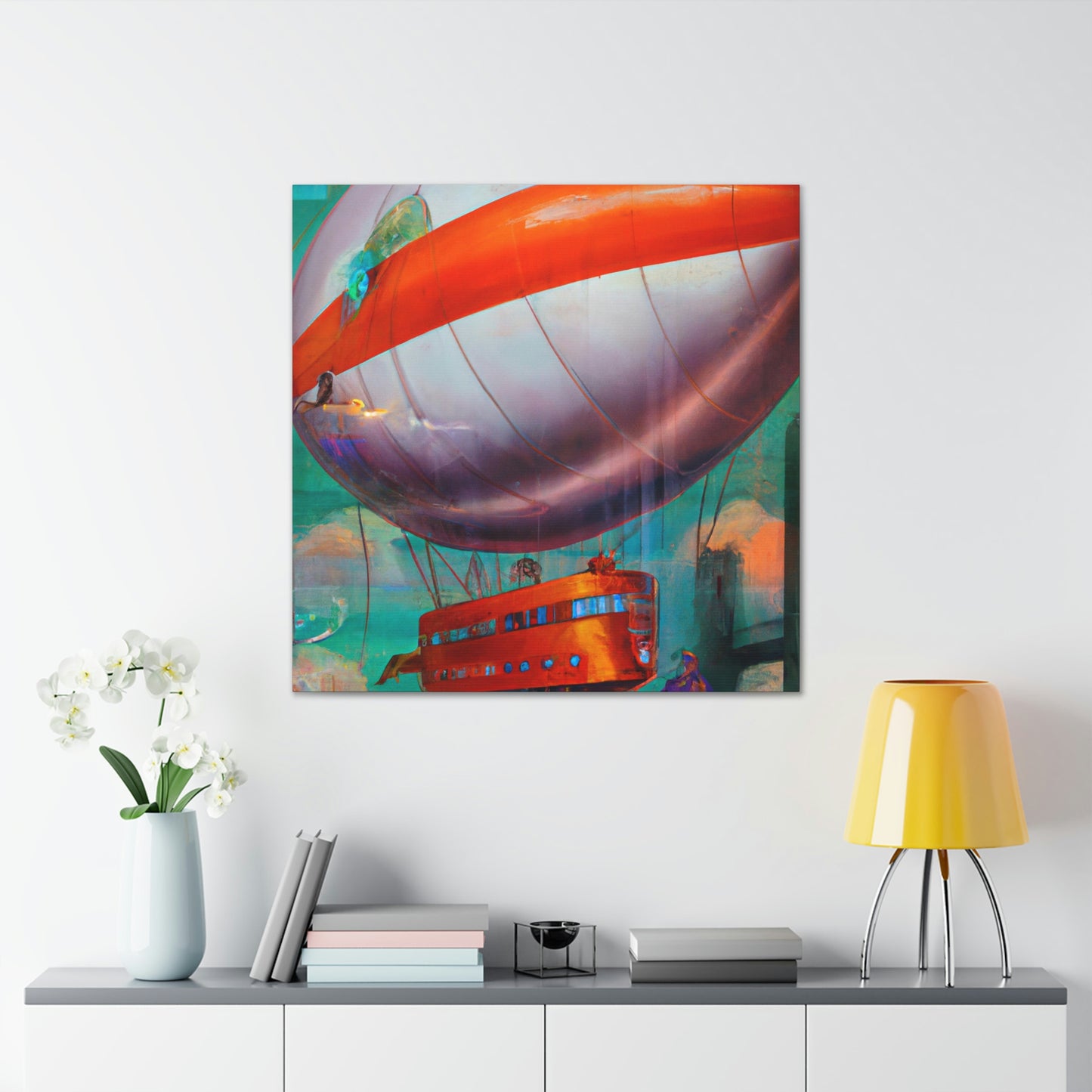 "Blooming Blimp Surrealism" - Canvas