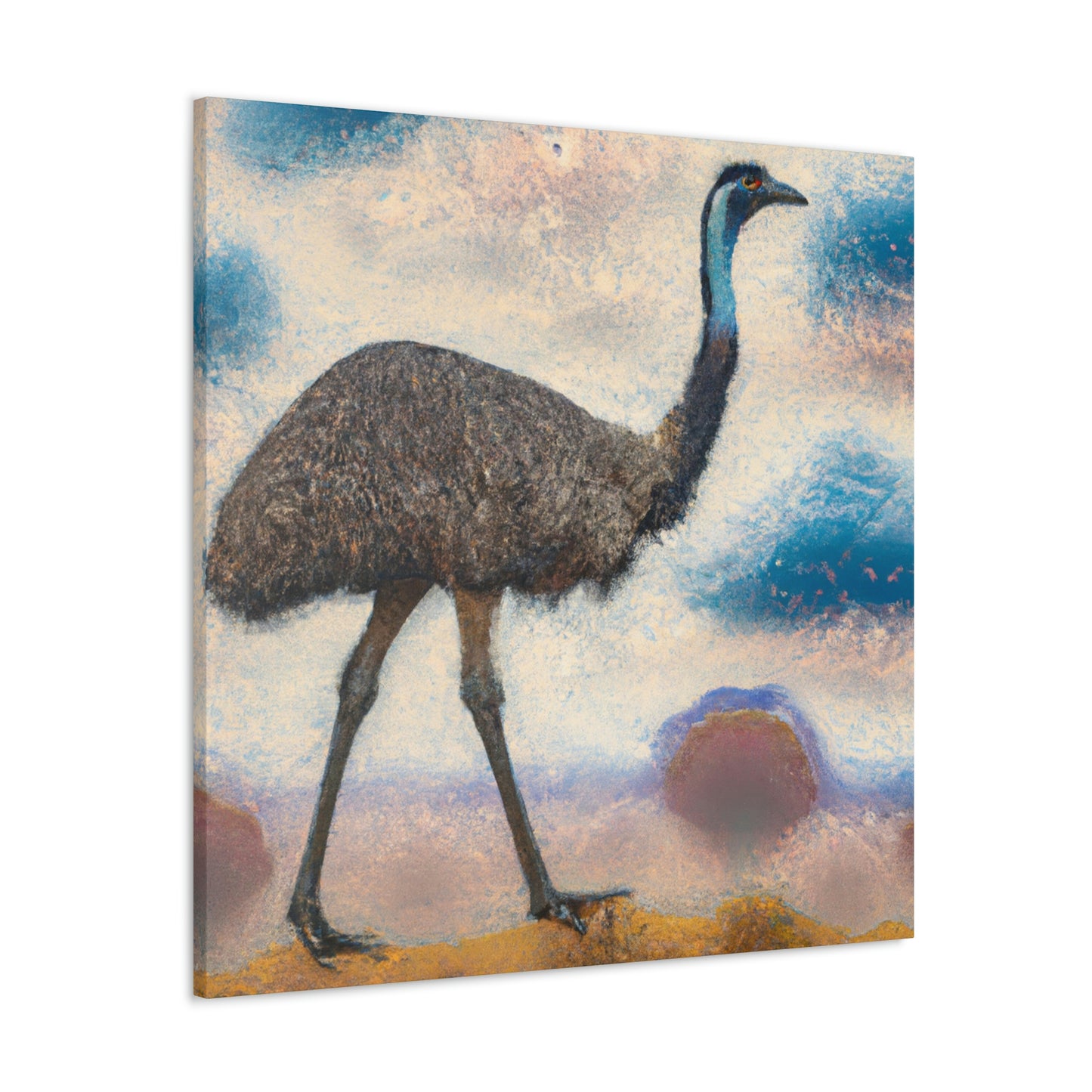 "Emu in Pointillism" - Canvas