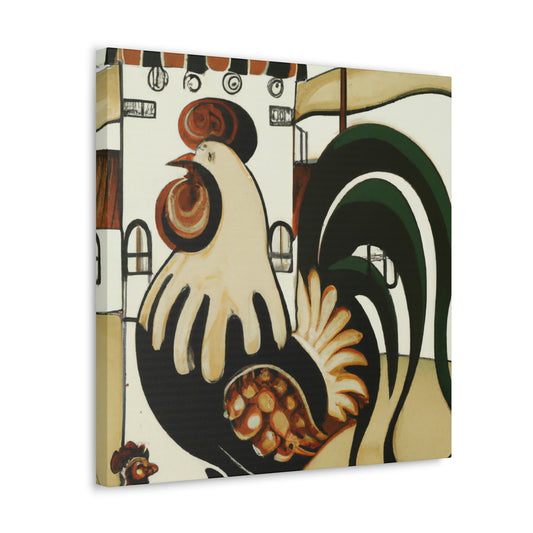 "Rooster At Dawn, Art Nouveau" - Canvas