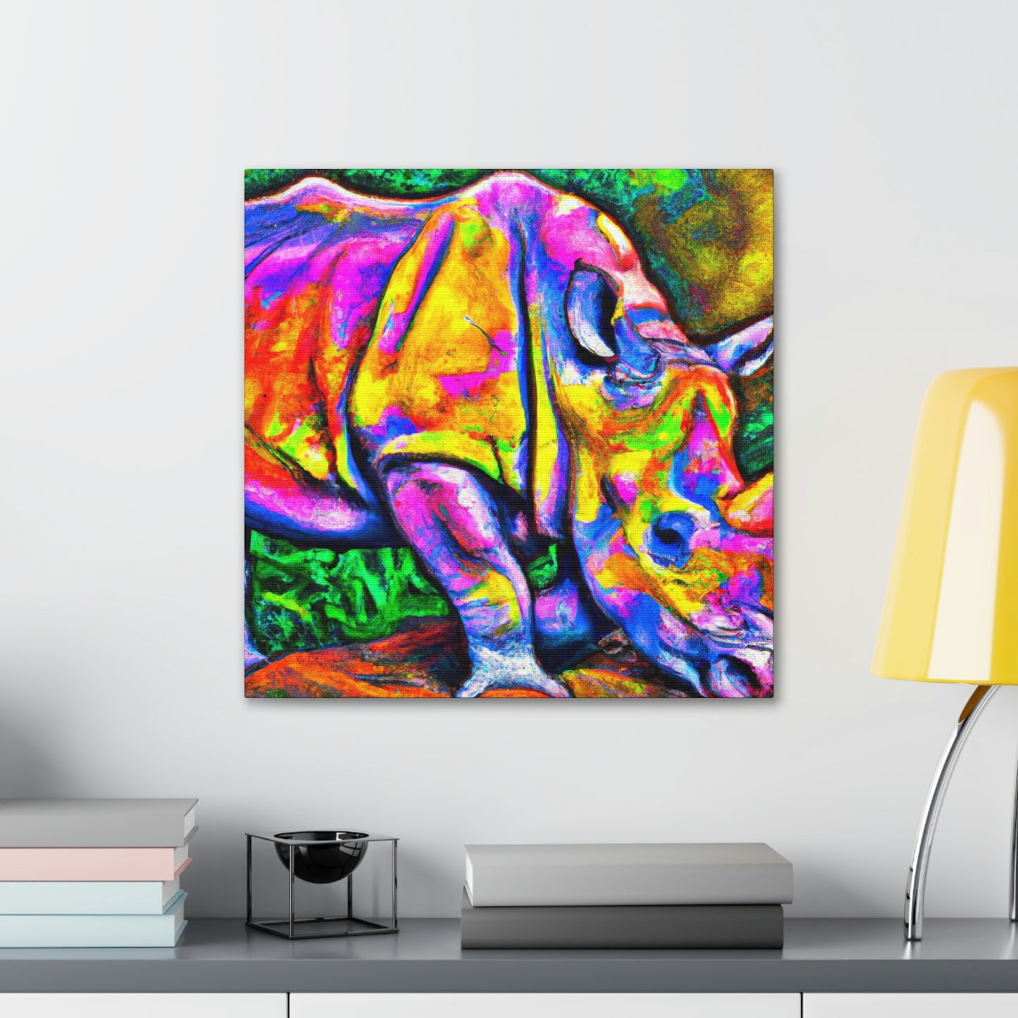 Rhinoceros in Deco - Canvas