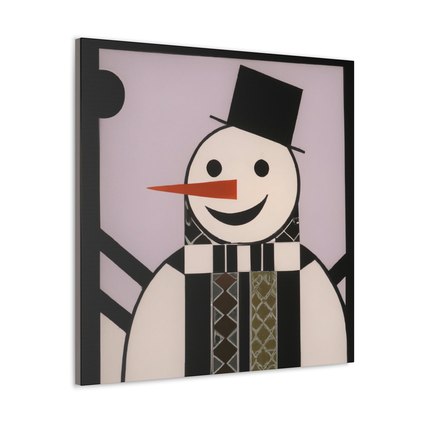 "Frosty Art Deco Snowman" - Canvas