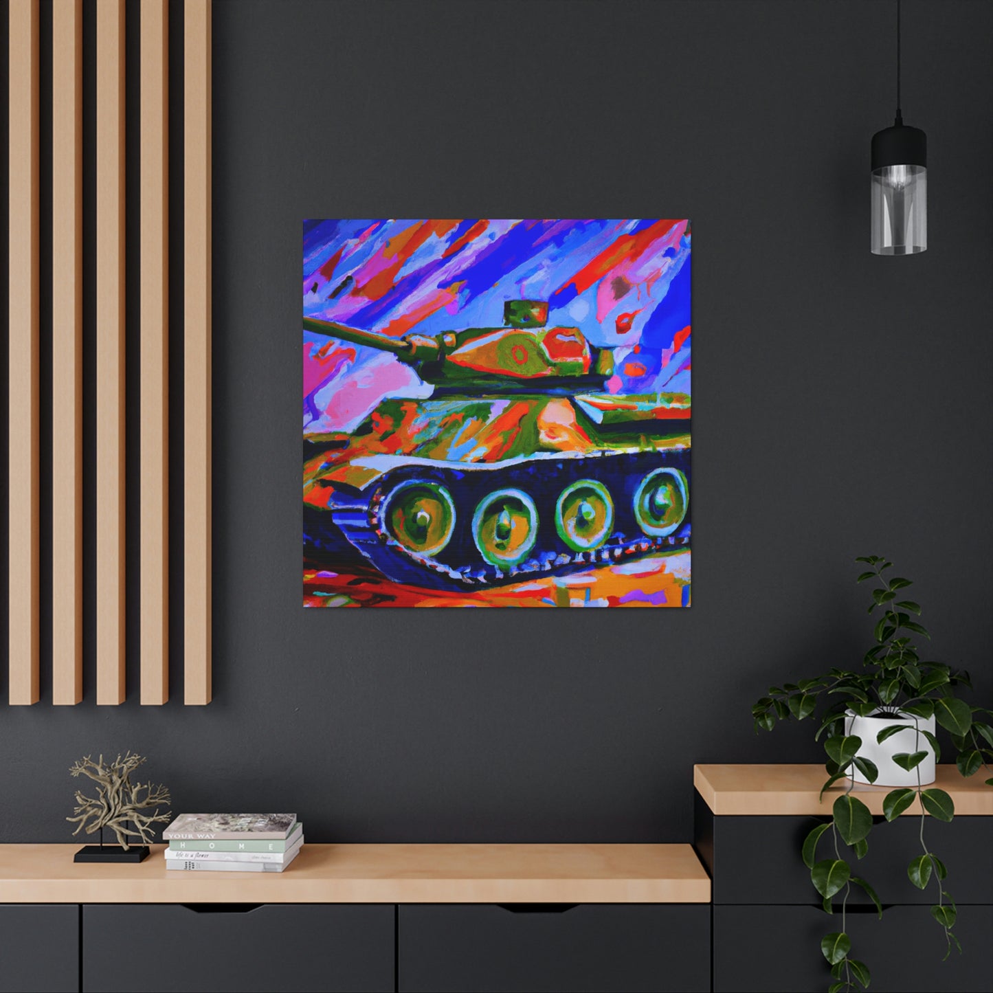 "Tank in Fauvist Hues" - Canvas