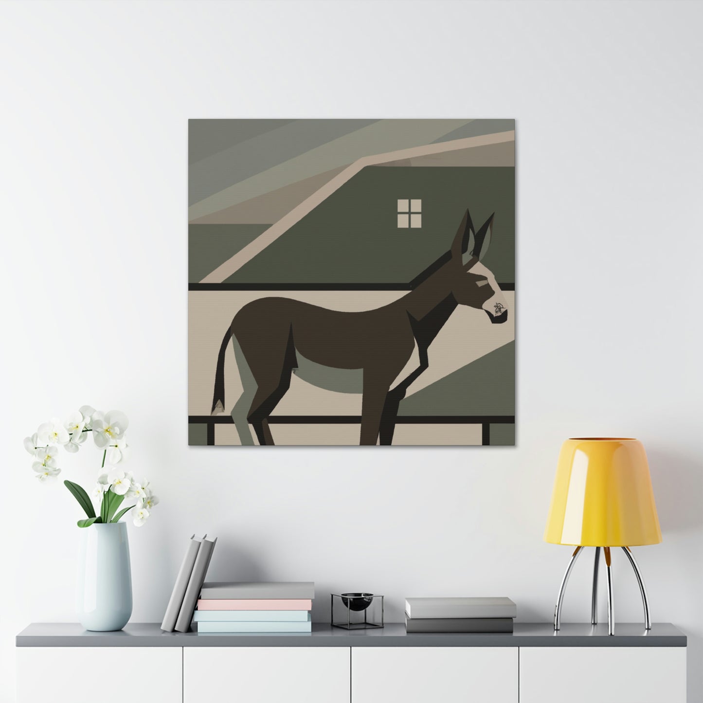 "Mules in Moonlight Deco" - Canvas