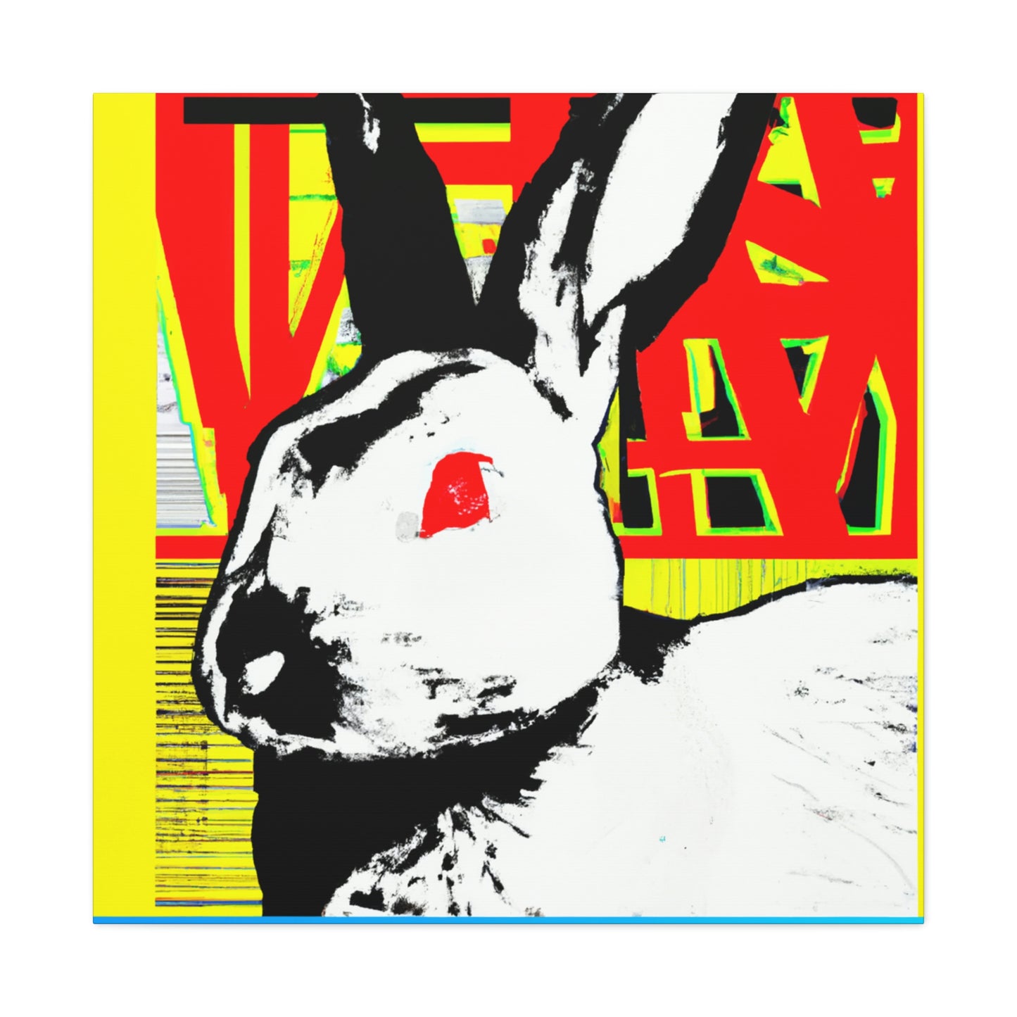 Rabbit in Moonlight Glow. - Canvas