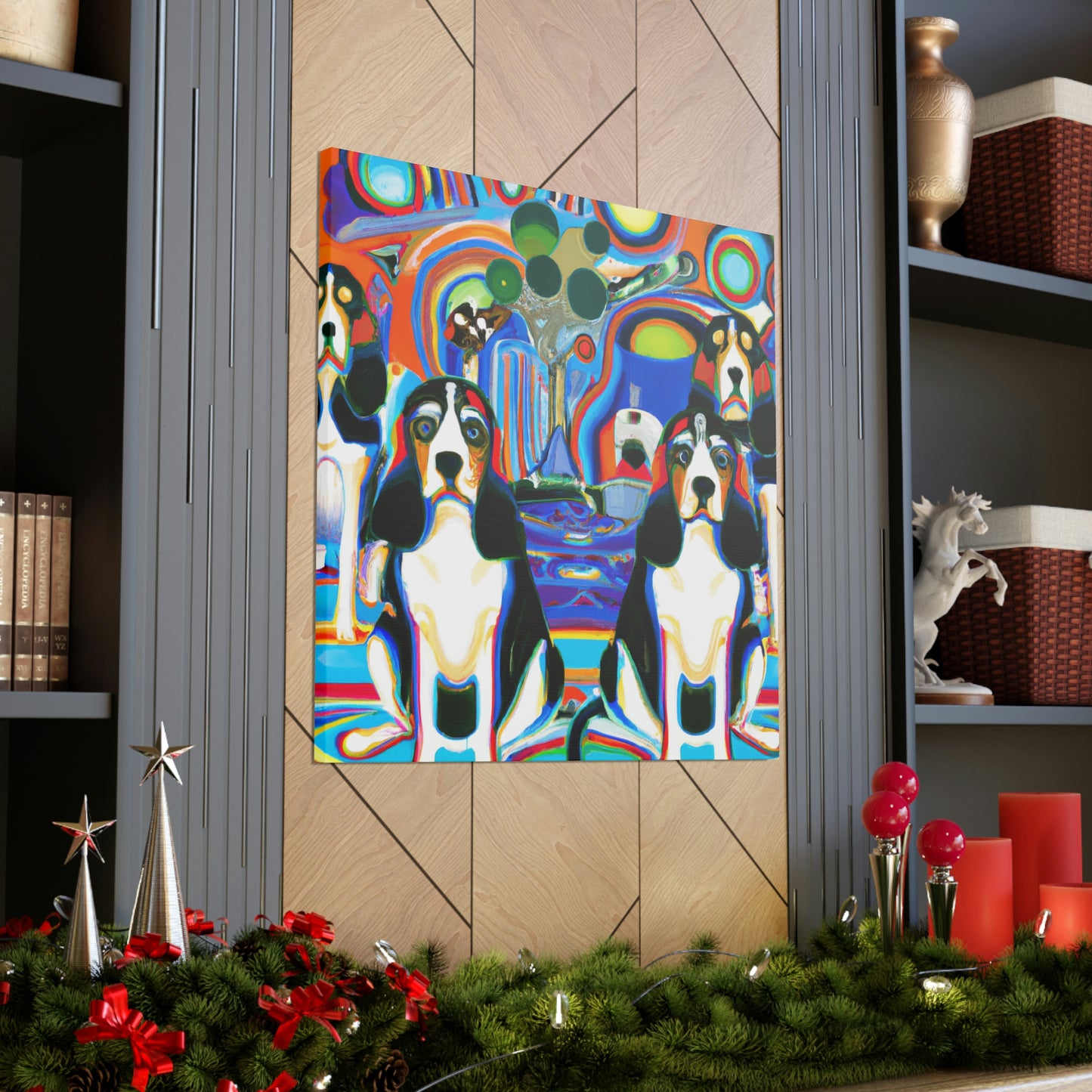 "Beagle in Art Deco" - Canvas